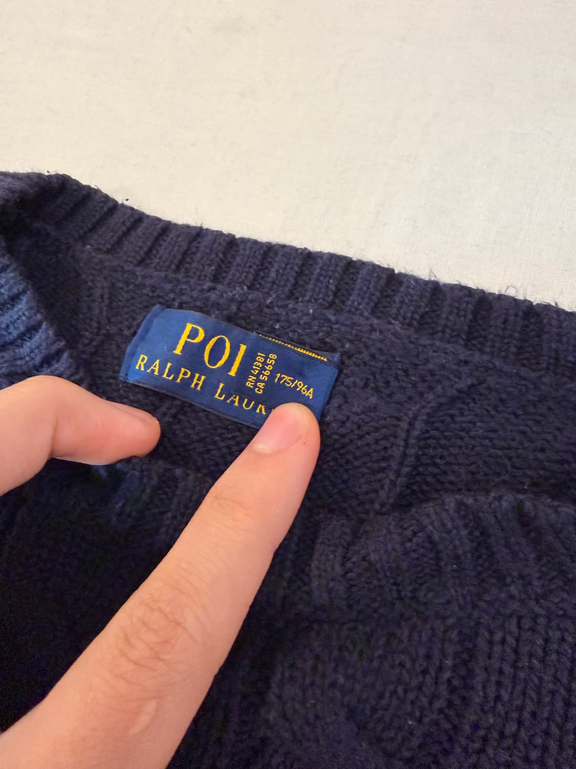 폴로 랄프로렌 꽈배기 케이블 니트 네이비 상품이미지4