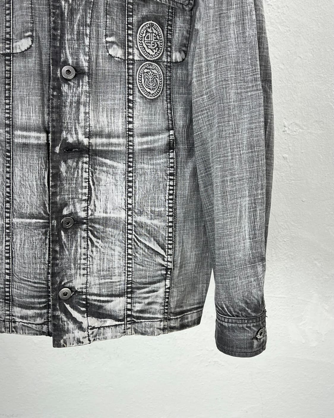 디젤 라이트 그레이 워시드 그레이 다잉 데님 트러커 자켓 상품이미지5