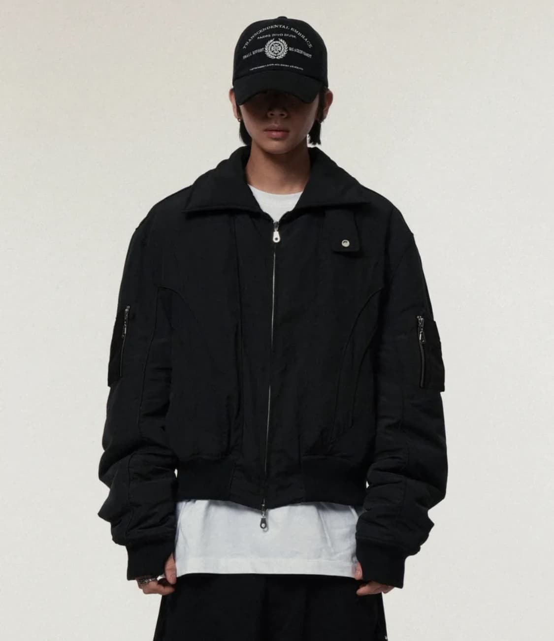 아이돈워너셀 IDWS 솔리드 하이넥 ma-1 블랙 ma1 마원 항공점퍼 상품이미지1