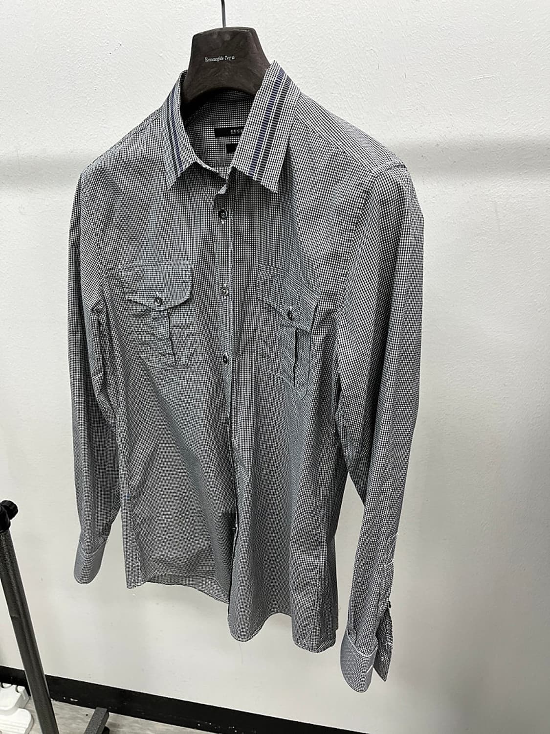 95-100) 구찌 투포켓 깅엄셔츠  상품이미지1