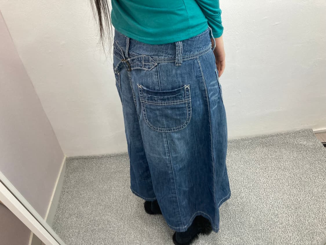 데님 버튼 미디스커트 상품이미지2