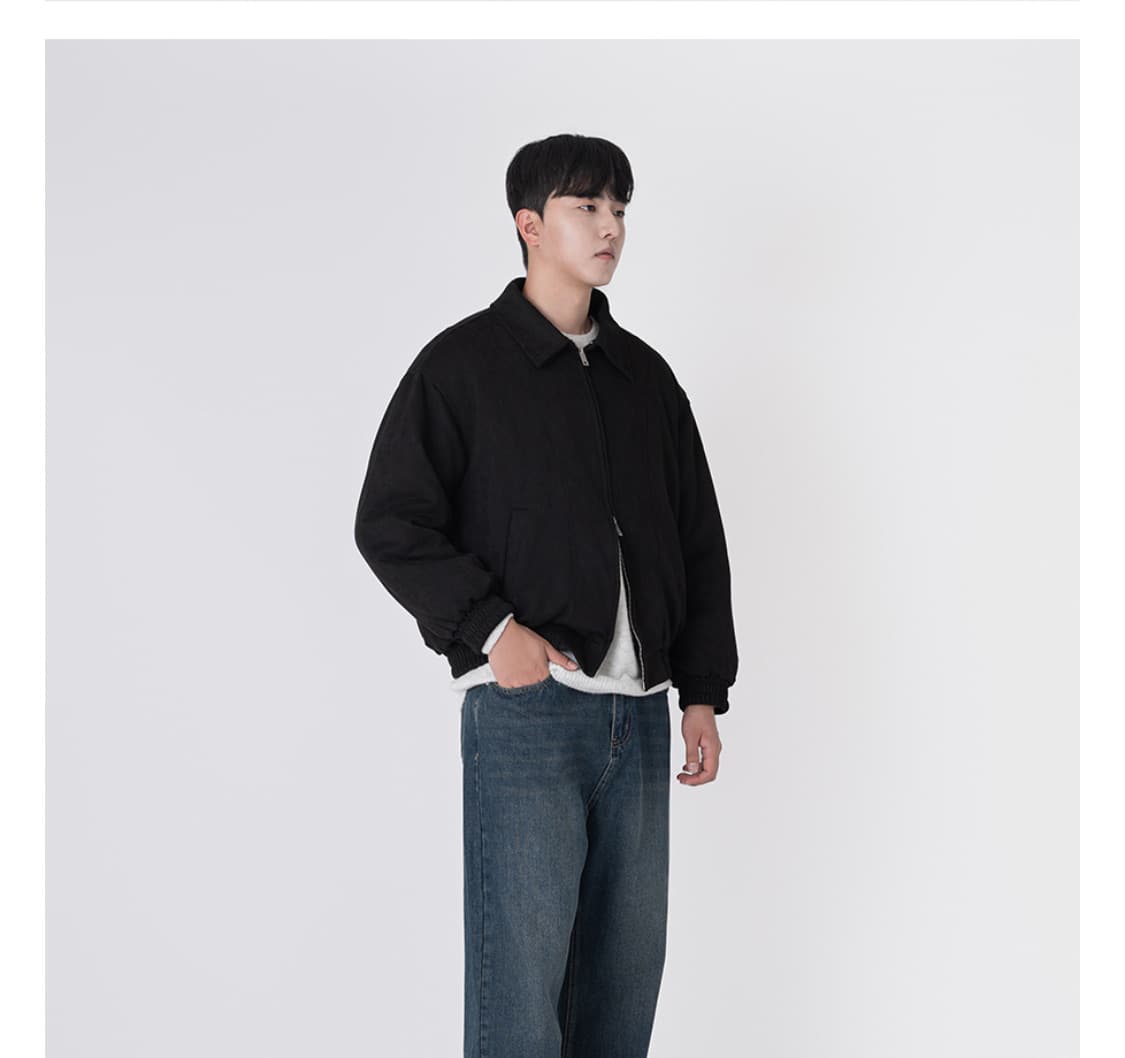 언더오프 스웨이드 패디드 블루종 자켓 상품이미지3