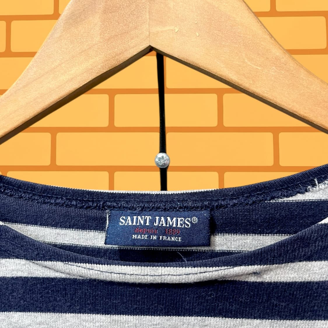 세인트 제임스 그레이 스트라이프 보더 티 (L) 상품이미지2