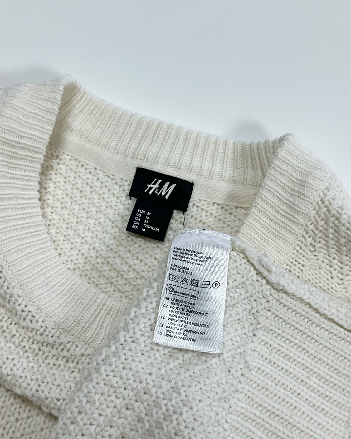 H&M 와플 니트 아이보리 상품이미지4