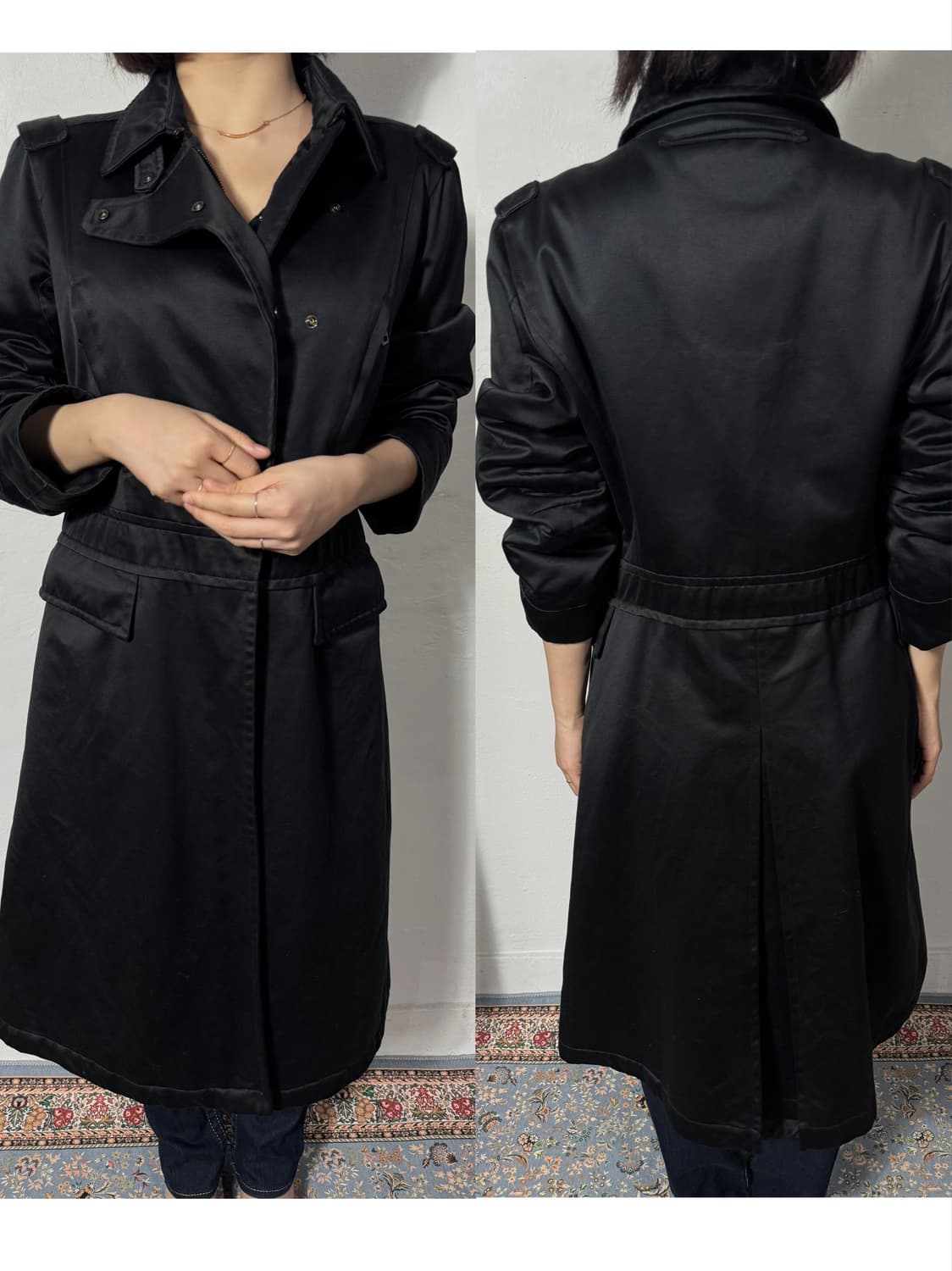 프라다 유틸리티 블랙 롱 코트 상품이미지9