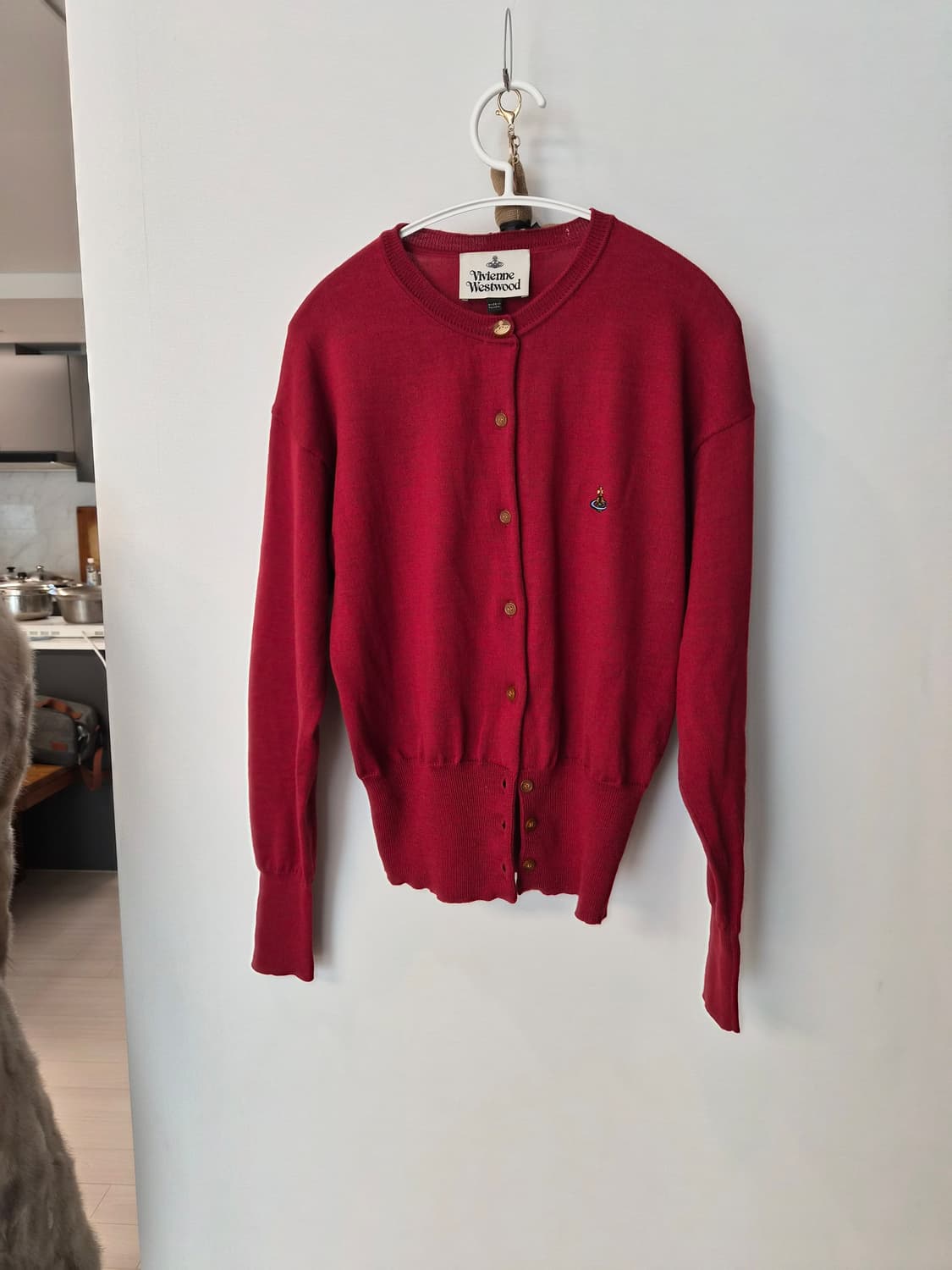 (정품) 비비안 웨스트우드 ORB 로고 가디건 - 레드 (L사이즈) 상품이미지1
