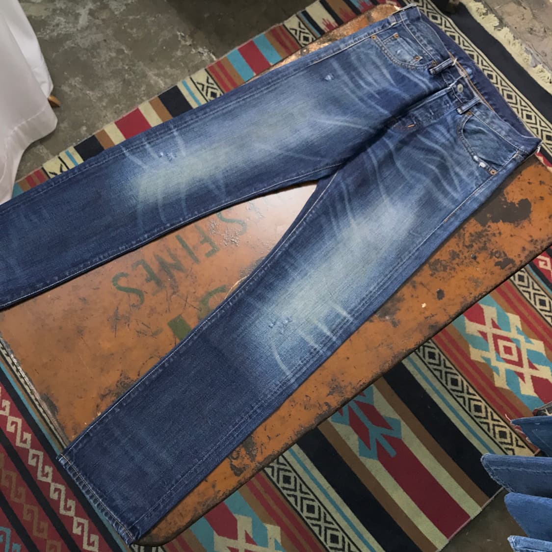 폴로 데님 앤 서플라이 진청 워시드 슬림핏 데님 팬츠 허리 31 사이즈 상품이미지3