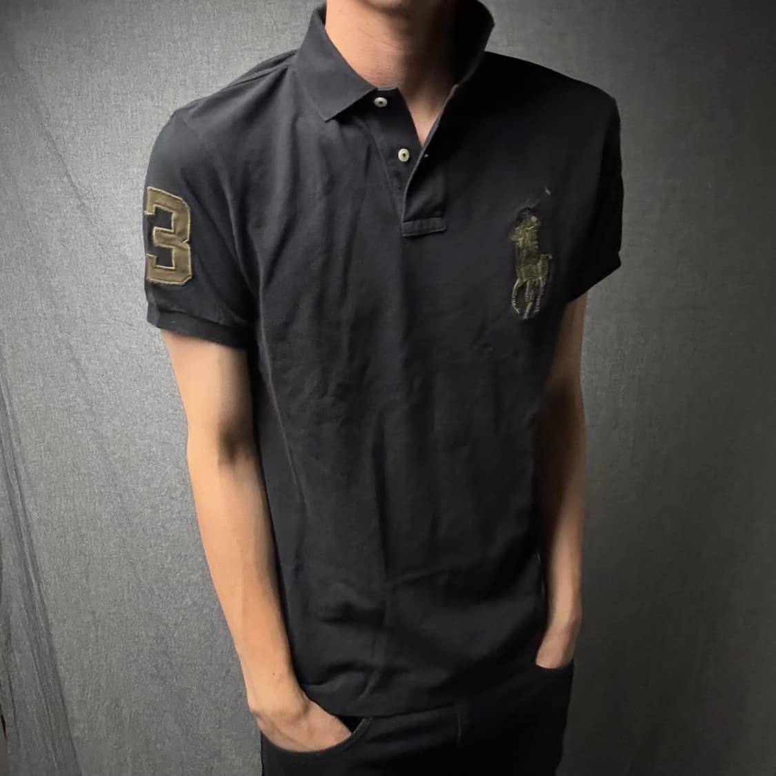 폴로 블랙/올리브 빅포니 반팔 상품이미지3
