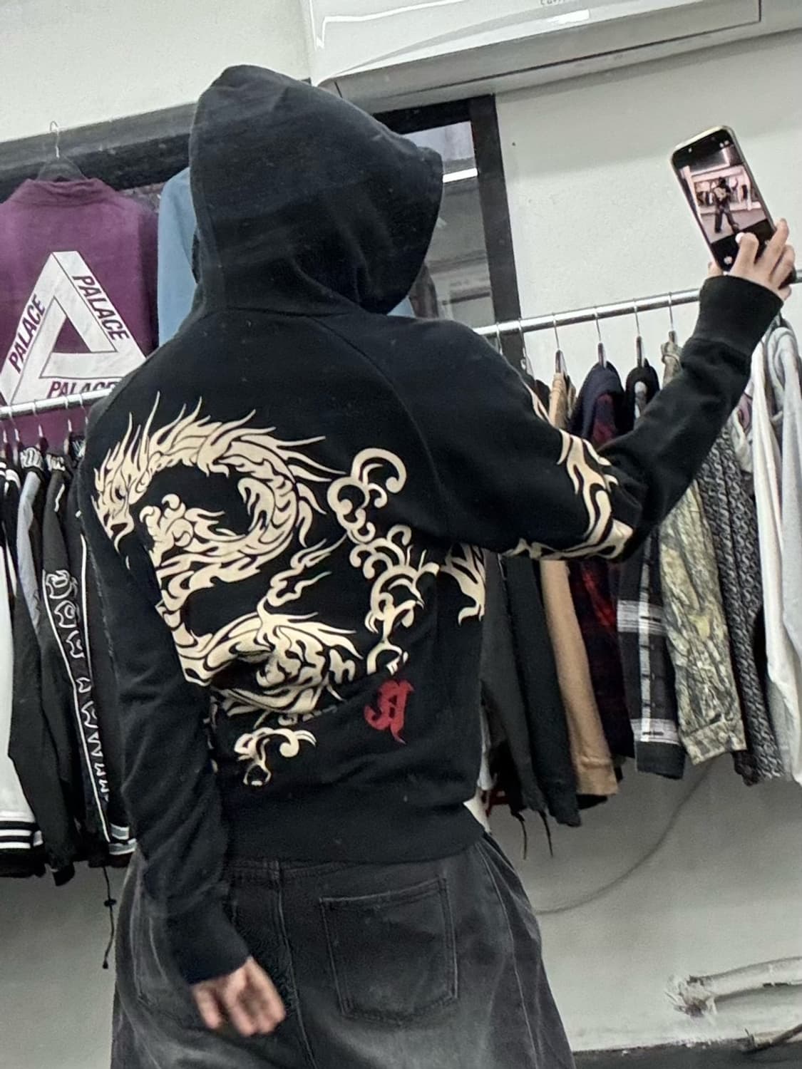 카라쿠리 타마시 오리엔탈 프린팅 후드집업 상품이미지5