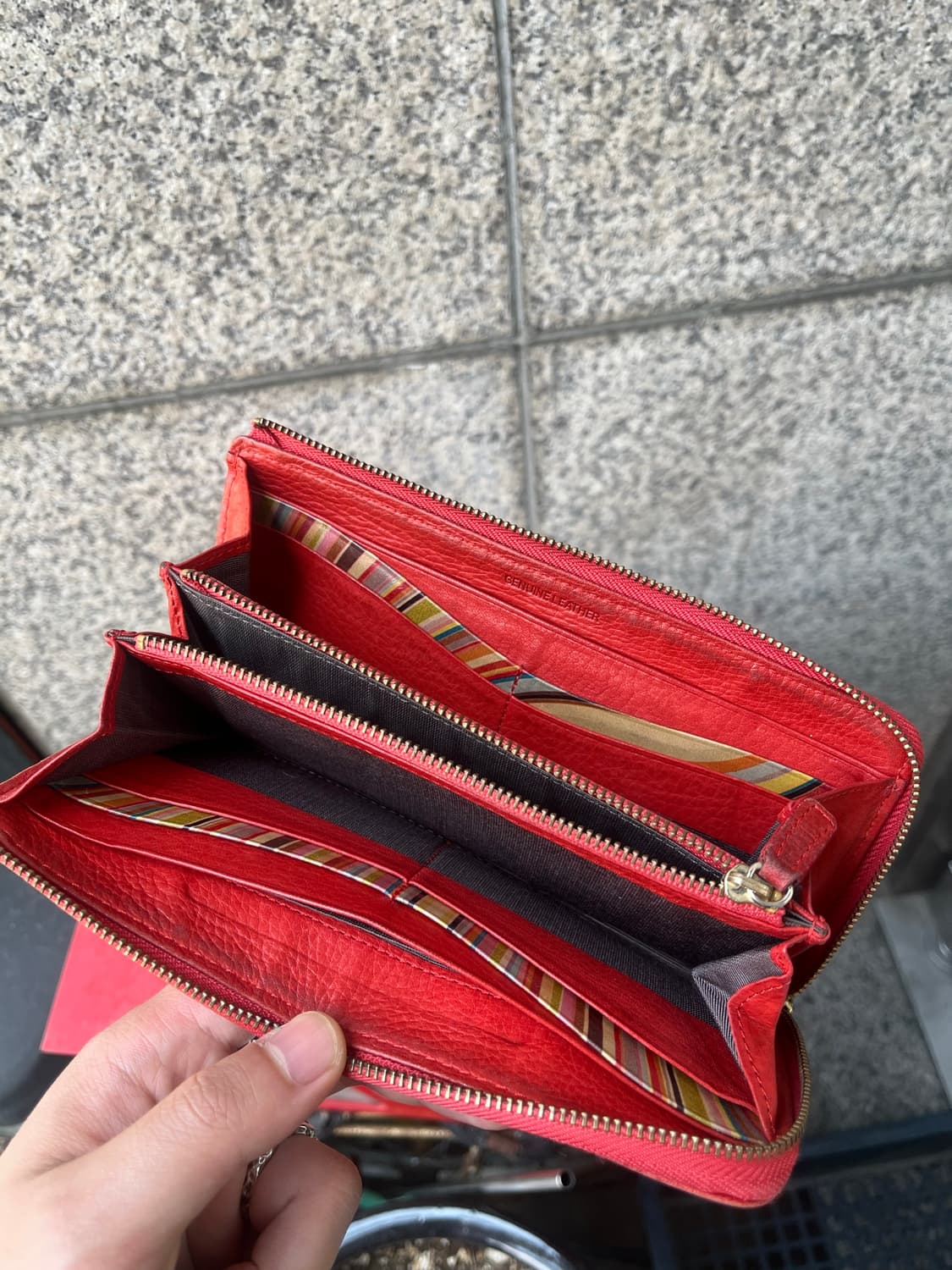 올드 폴스미스 정품 레드 컬러 빈티지 리얼 레더 장지갑 월렛 상품이미지5
