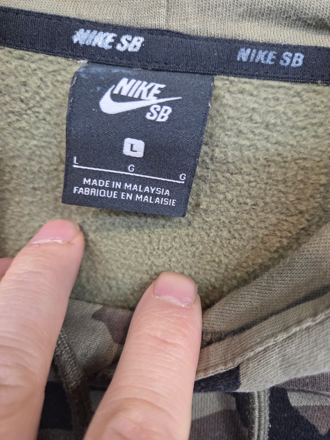 나이키 해외판 sb 빅로고 카모 기모 후드티 L 상품이미지4