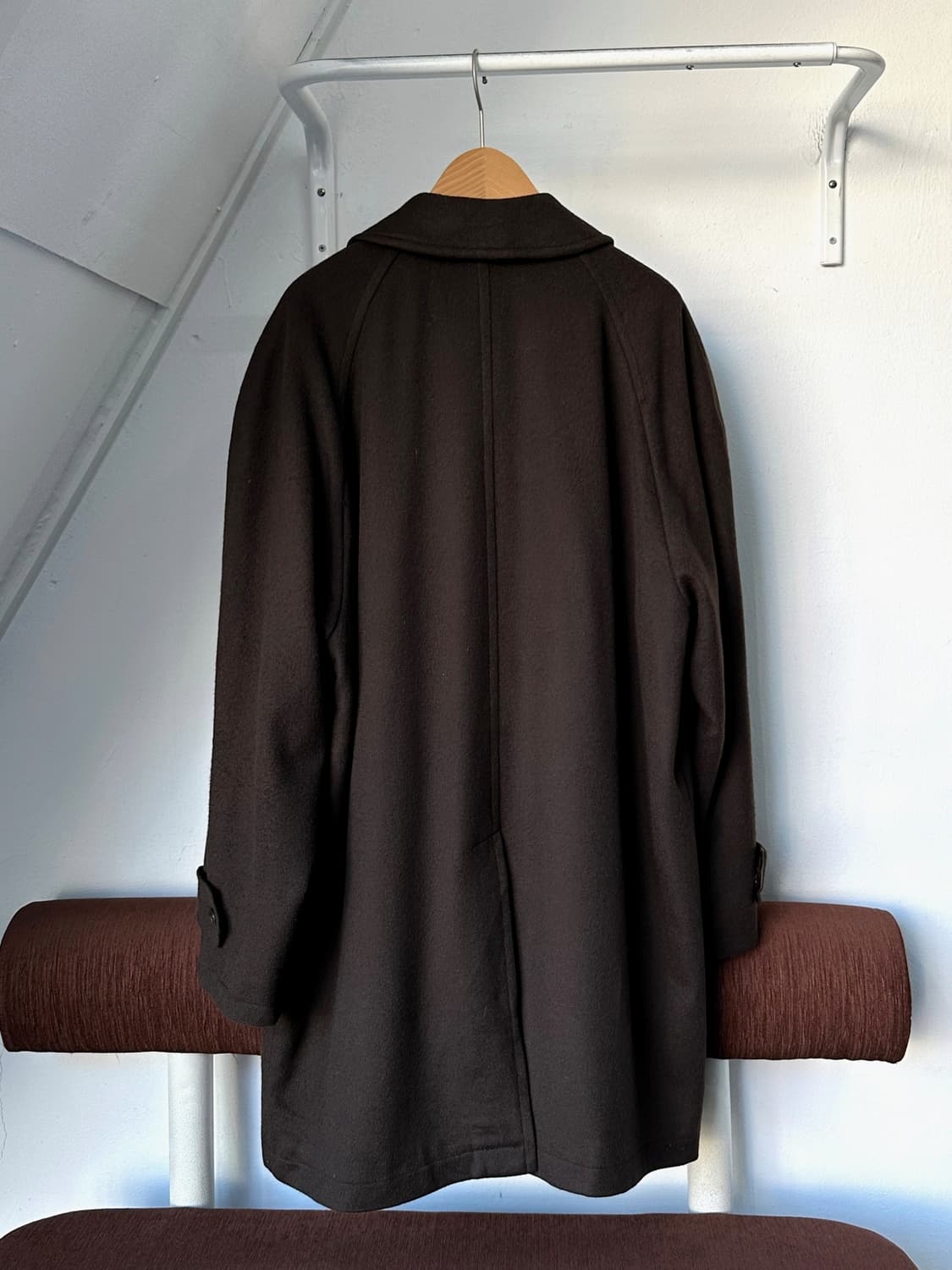 Cashmere wool blend Balmacaan mid coat 상품이미지4