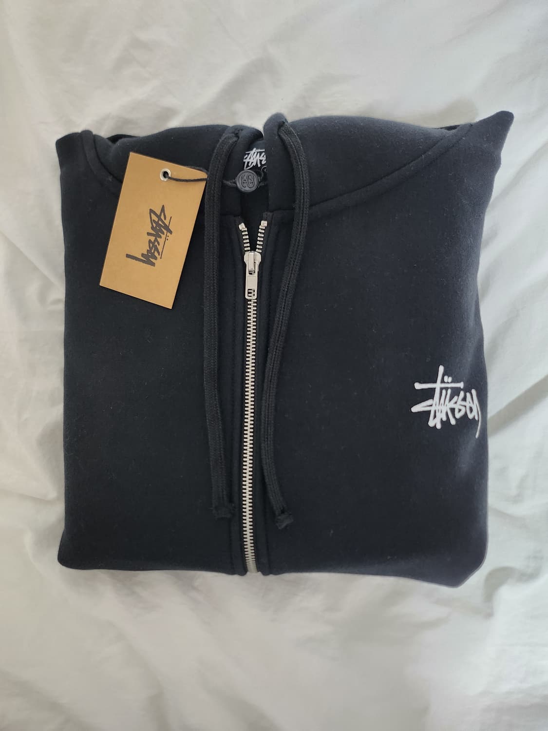 스투시 기모 블랙 후드 집업 상품이미지4