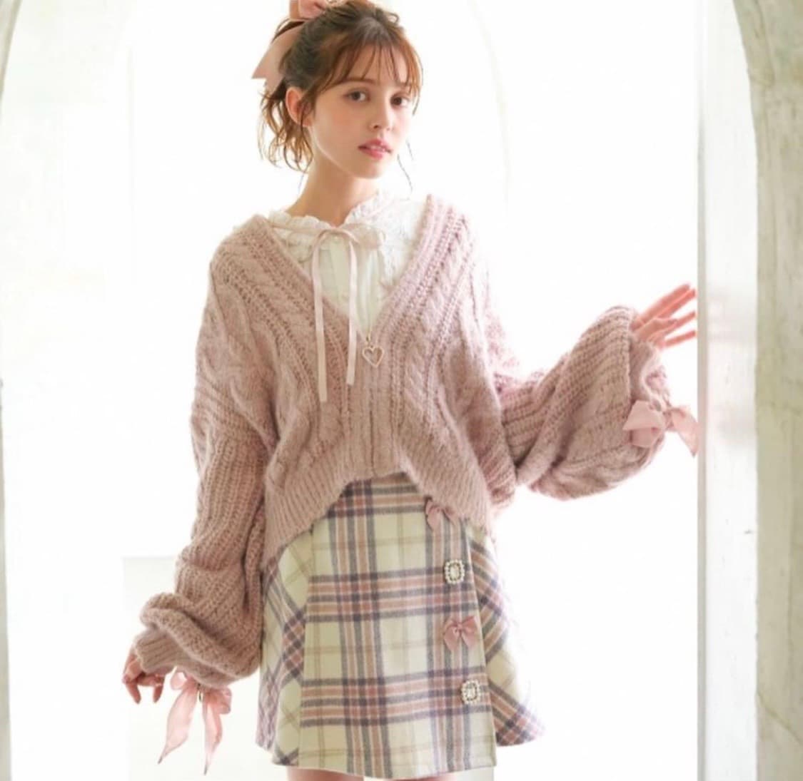 리즈리사 빅후드 루즈핏 니트후드집업 핑크 히메갸루 핀터레스트 상품이미지1