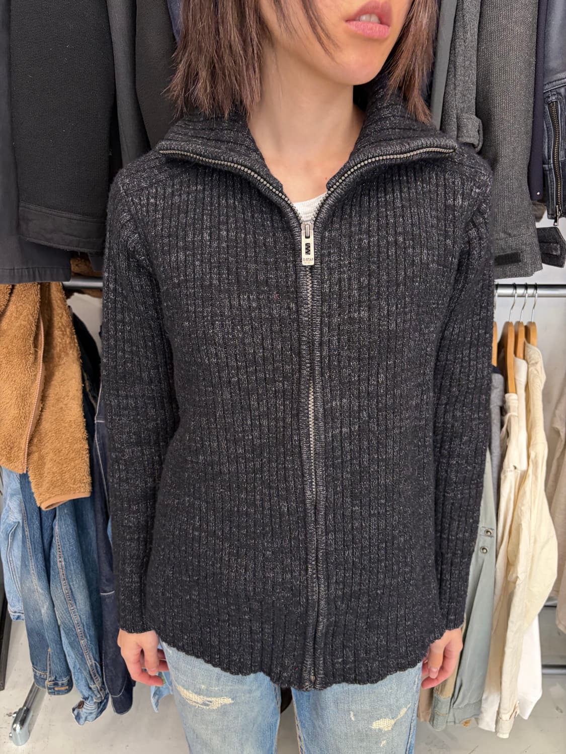 G-Star Raw 립드 니트 집업 자켓  상품이미지1