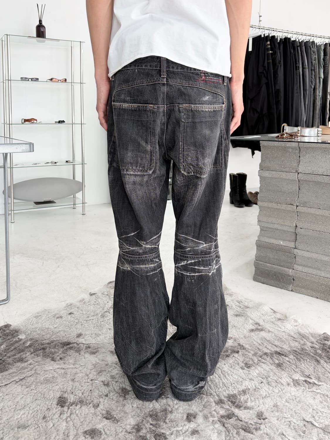 2000‘s 저버드 크랙 워시드 데님 팬츠 상품이미지2