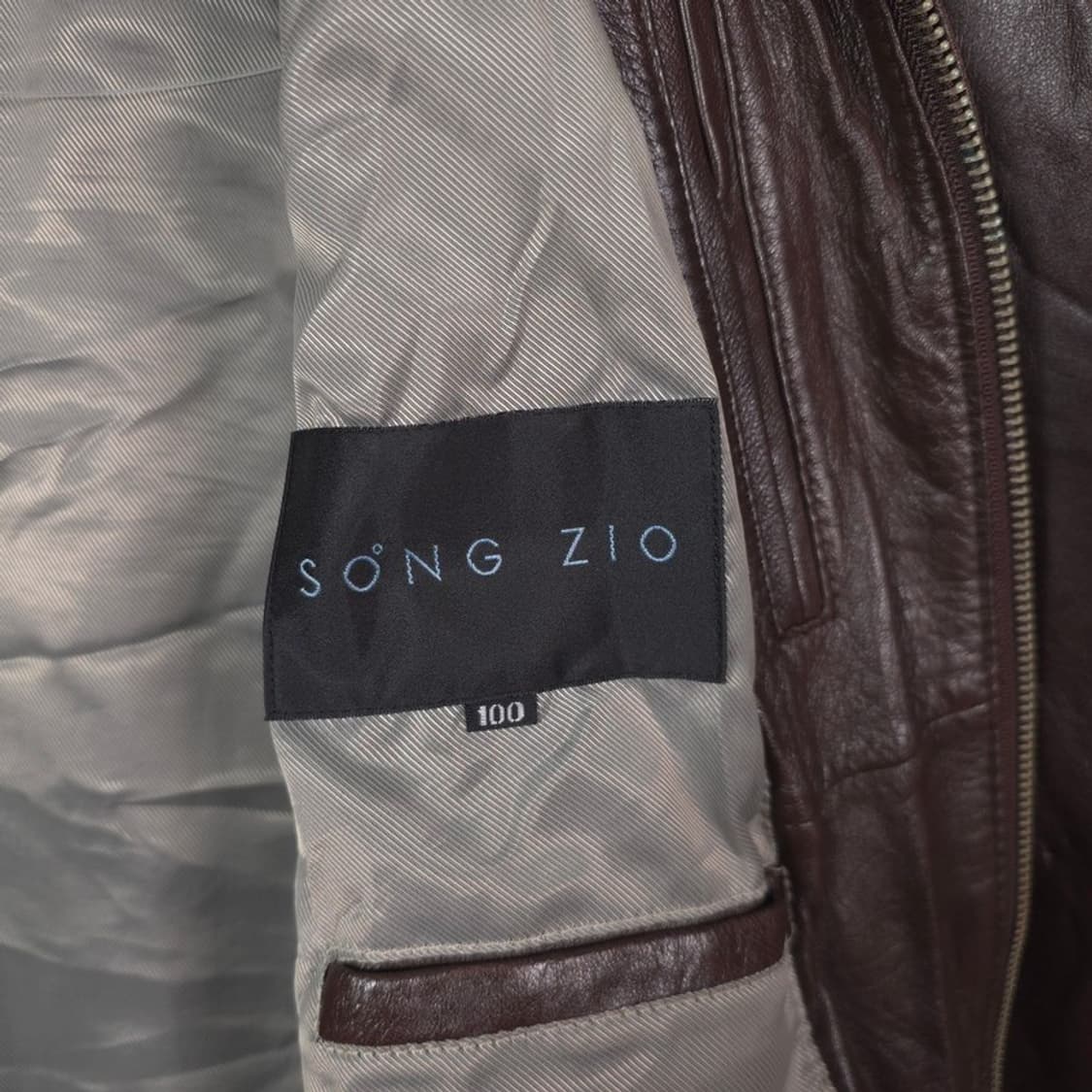 송지오 미니멀 리얼 양가죽 자켓 브라운 L 상품이미지5