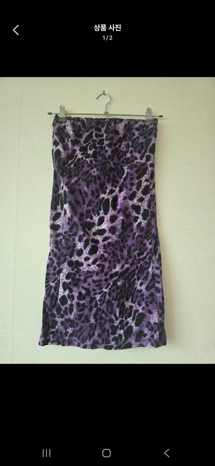 퍼플 레오파드 튜브 미니 원피스 상품이미지1