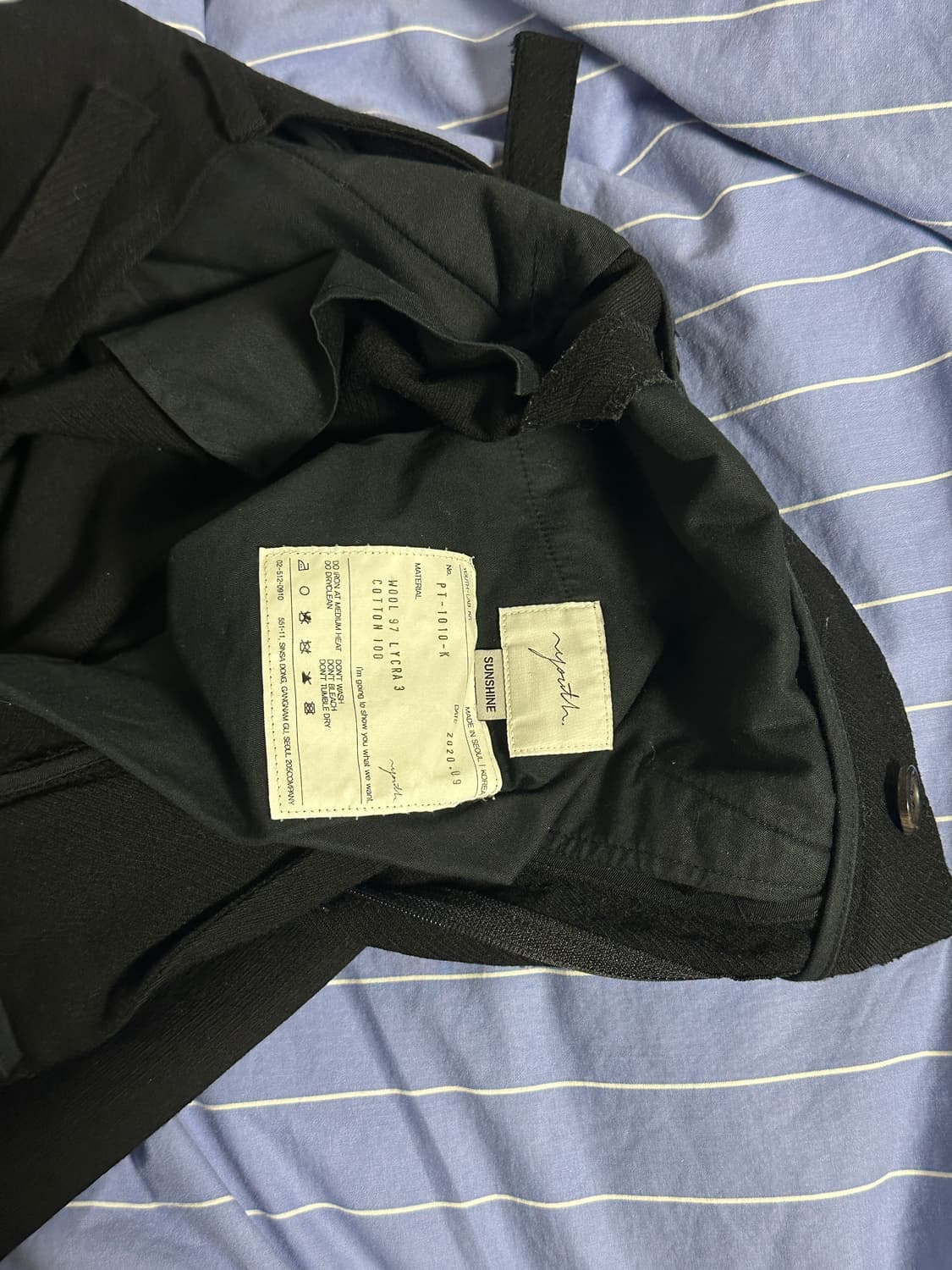 유스 와이드 슬랙스 블랙 상품이미지2