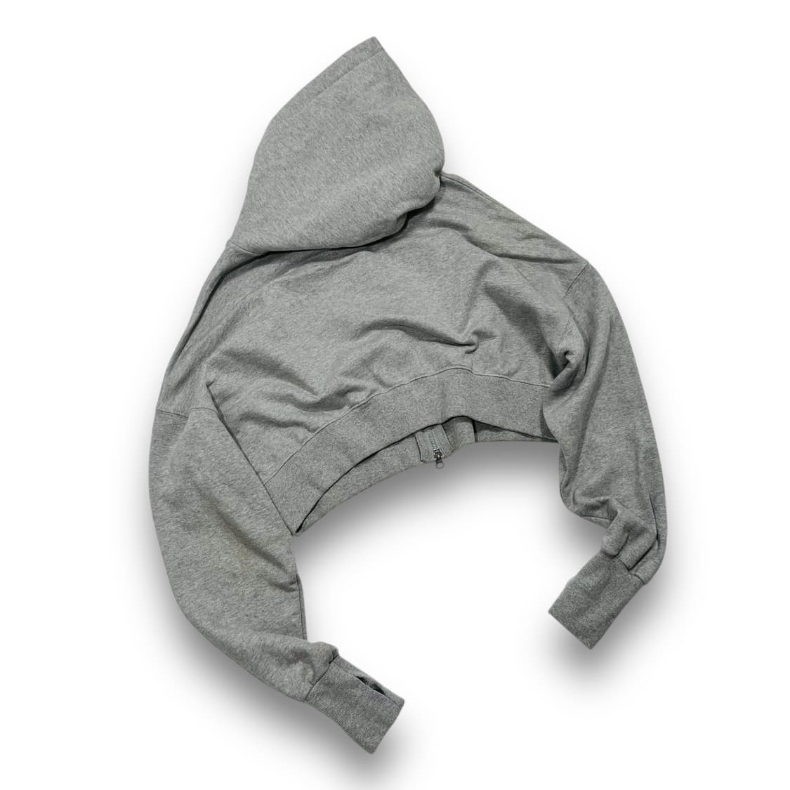 러브이즈트루 VL 크롭 실버 로고 투웨이 후디 집업 상품이미지4