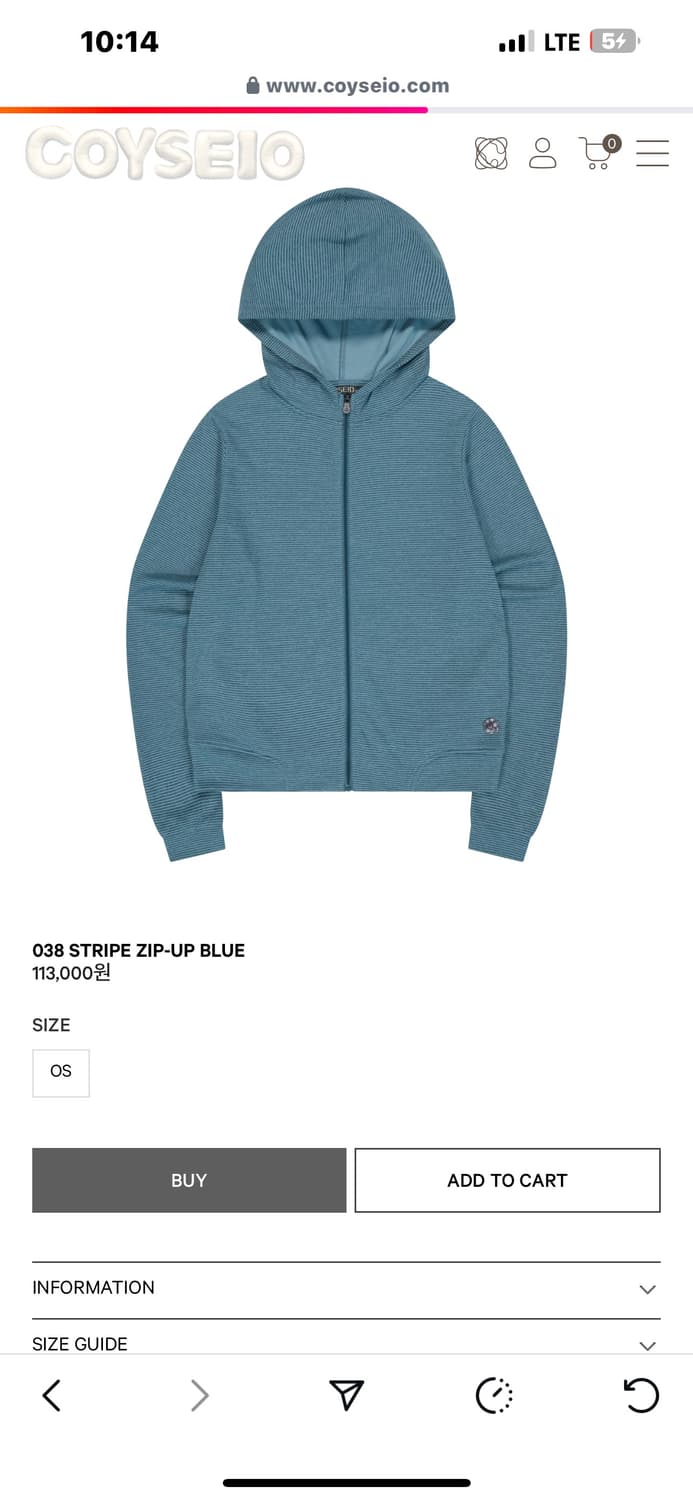 Coyseio 038 STRIPE ZIP-UP BLUE 상품이미지1