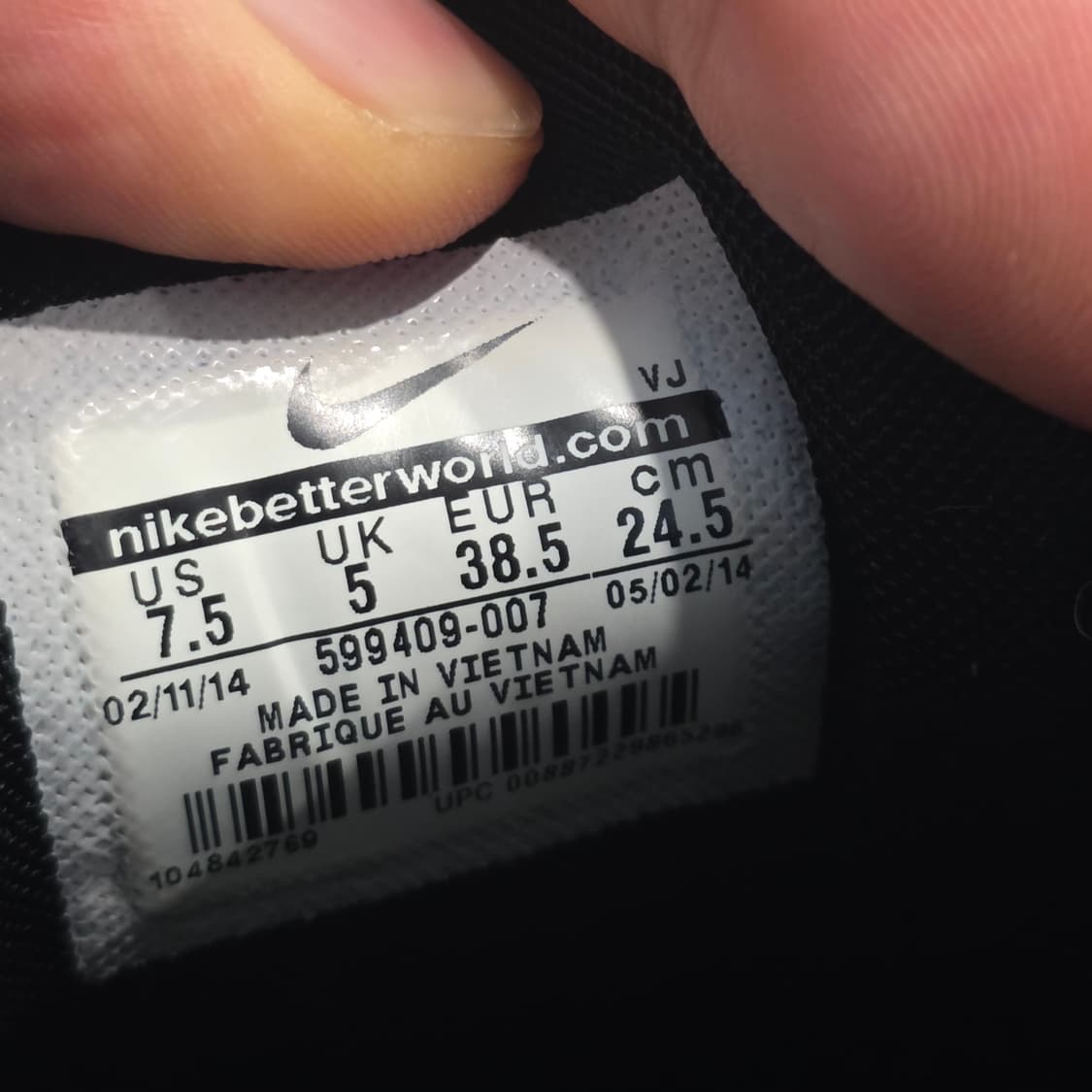 6w-27:나이키 에어맥스 Thea 블랙 화이트 24.5cm 상품이미지10