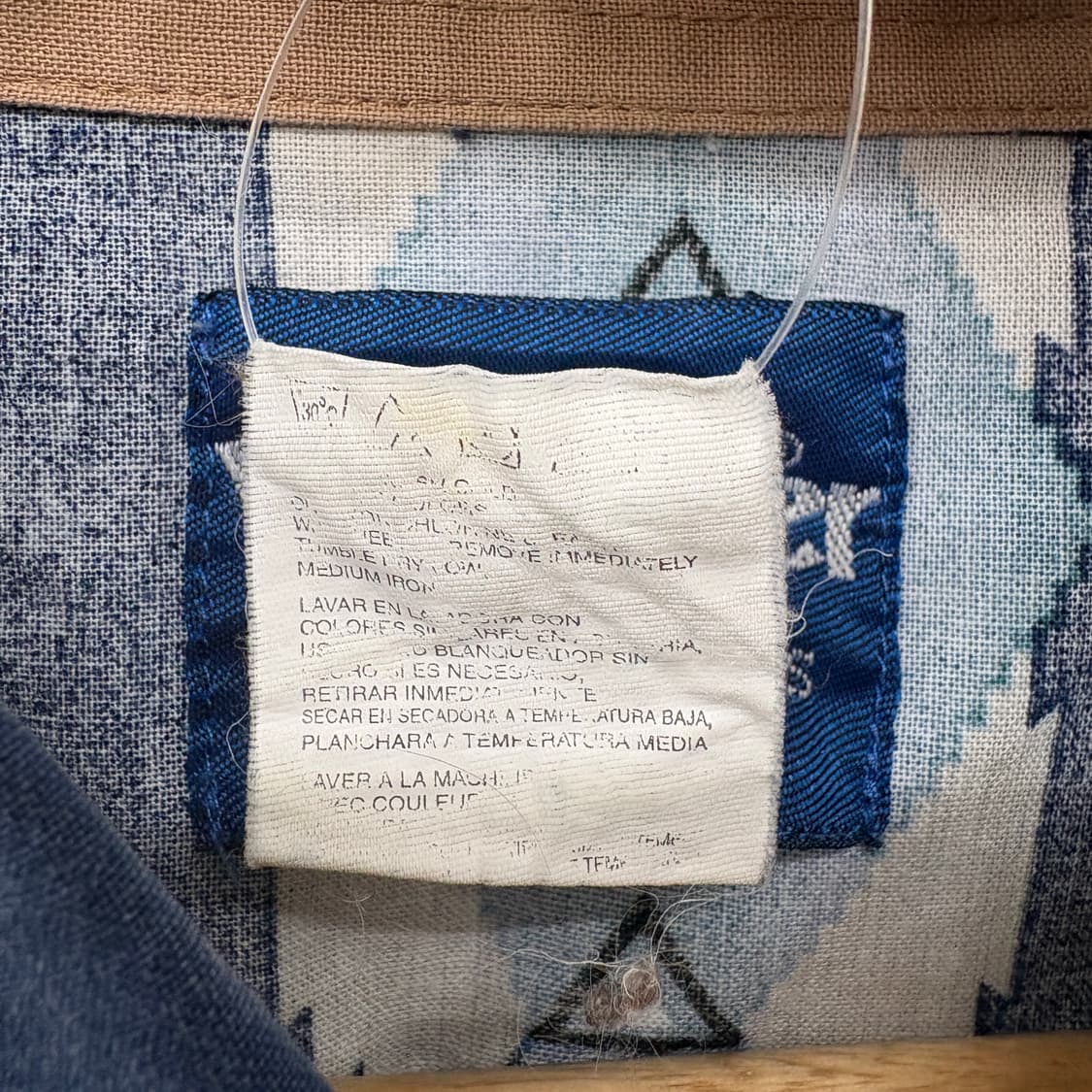 랭글러 웨스턴 남방 네이비 패턴 반팔셔츠 남성M 상품이미지7