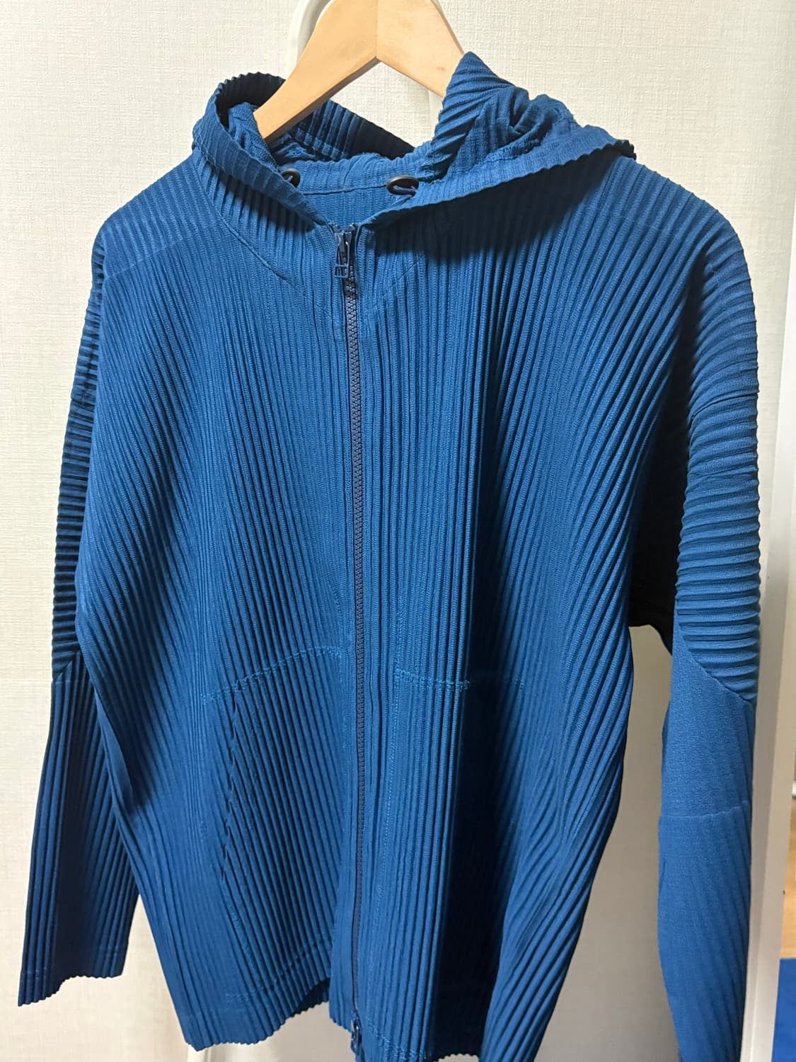 옴므플리세 후드집업 블루 2사이즈 상품이미지1