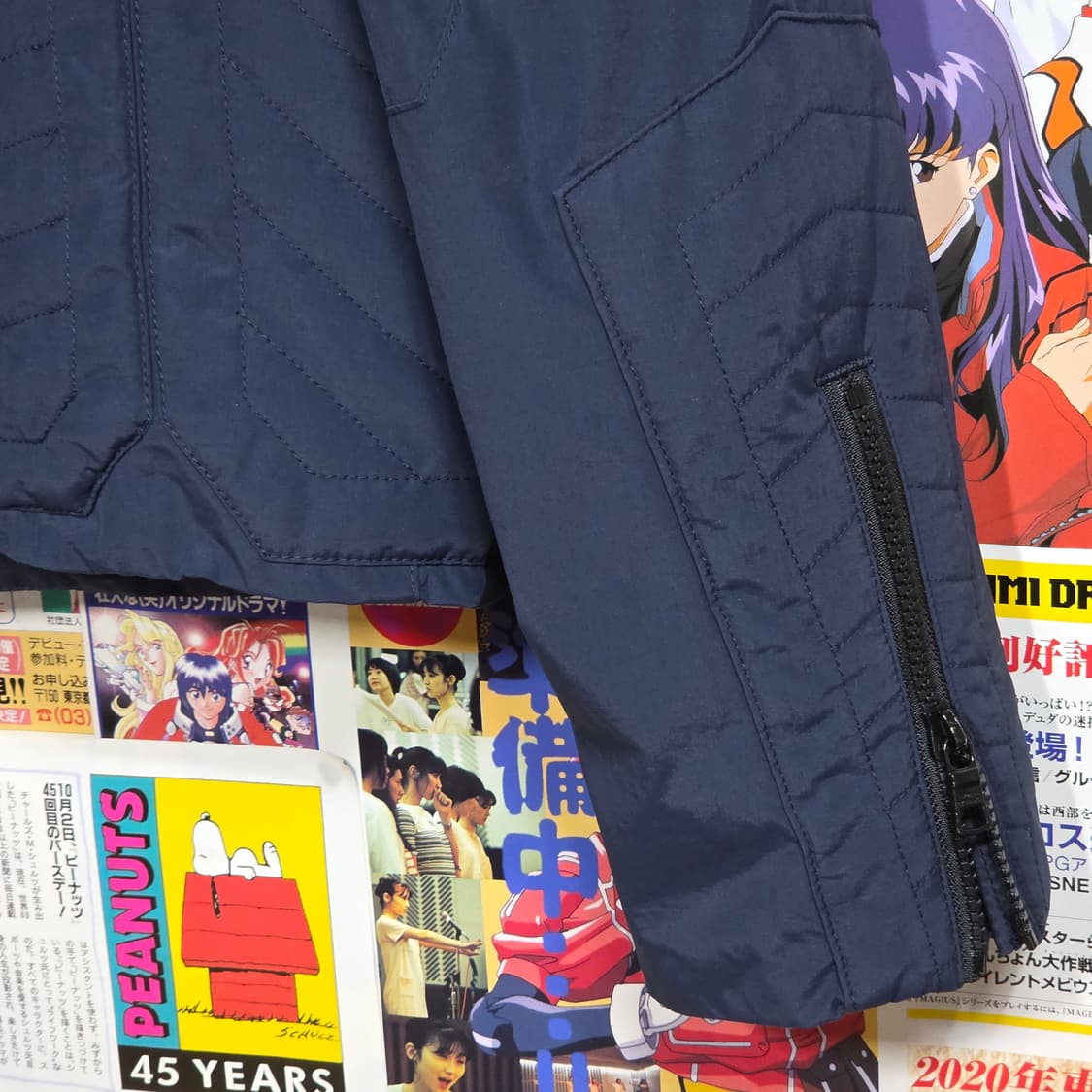 아르마니 익스체인지 네이비 패디드 바이커 무드 자켓 상품이미지7