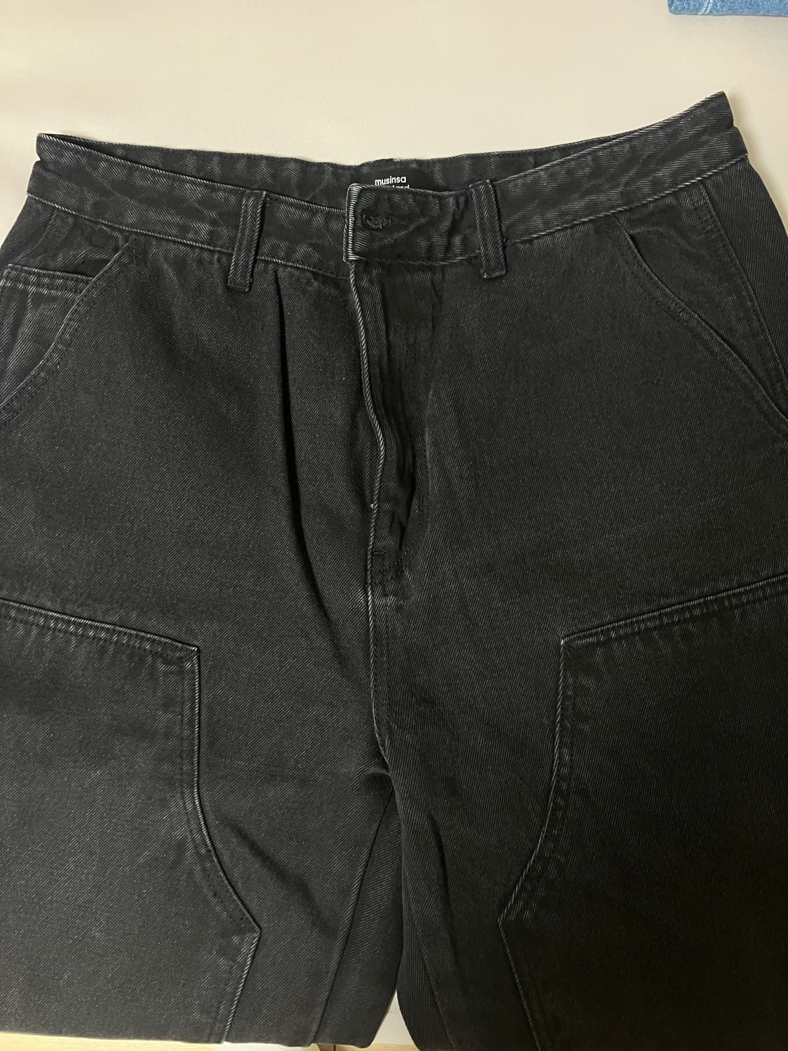 무신사스탠다드 데님 와이드 더블니 팬츠 33 상품이미지1