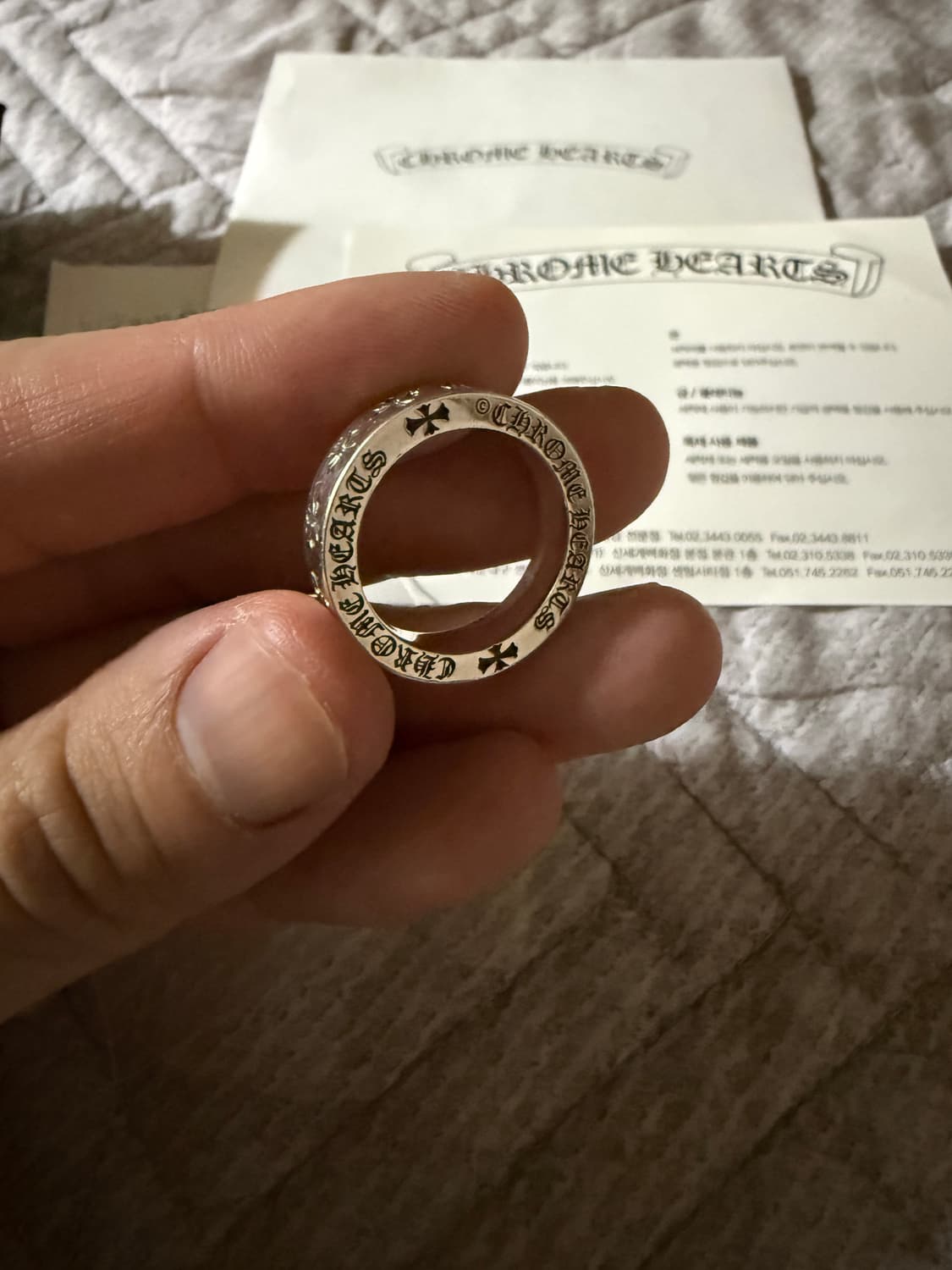 [US8.5, 한국사이즈18호] 크롬하츠 포에버링 풀구성품 상품이미지5