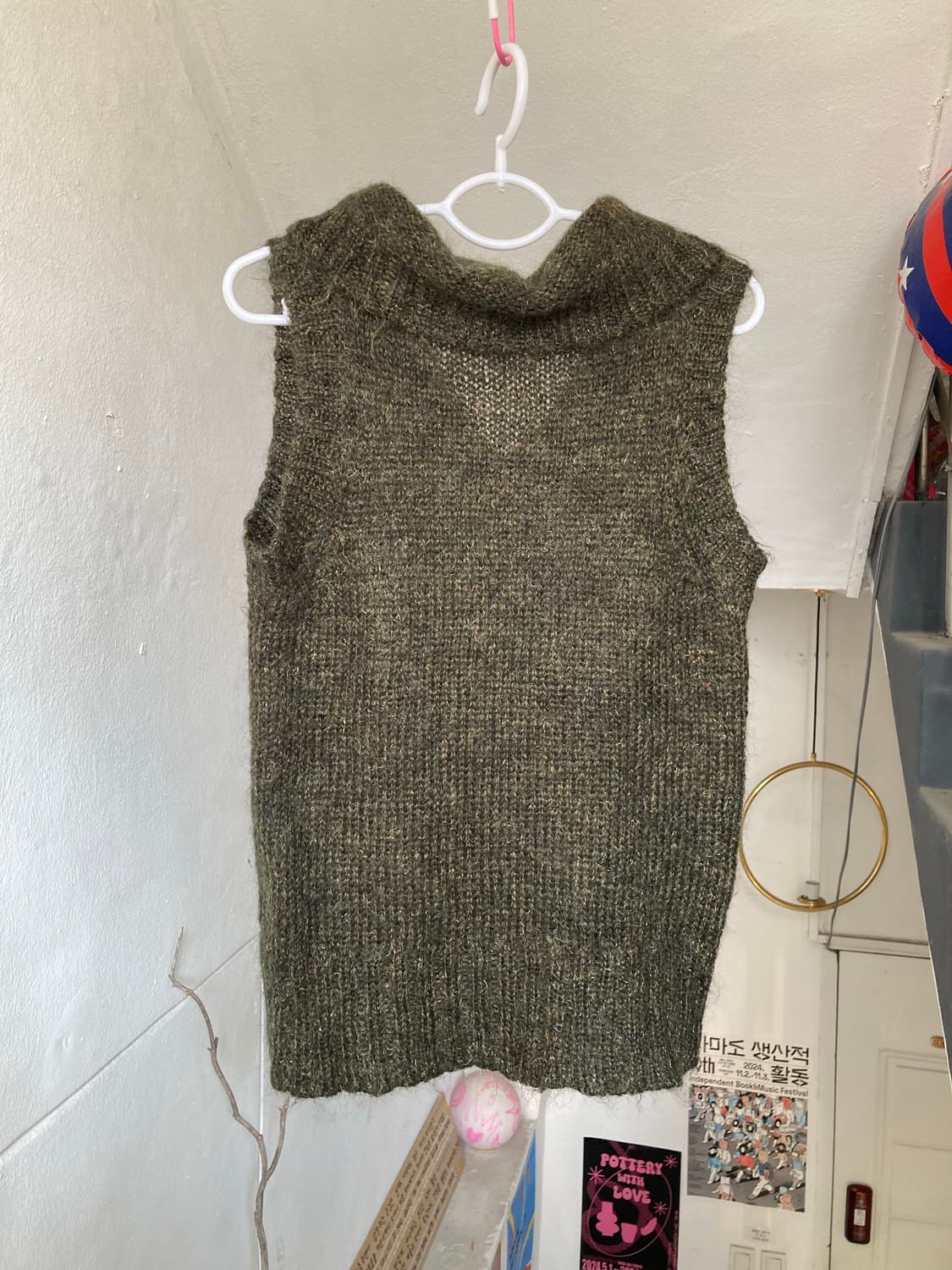 카키 그런지 니트 탑 상품이미지5