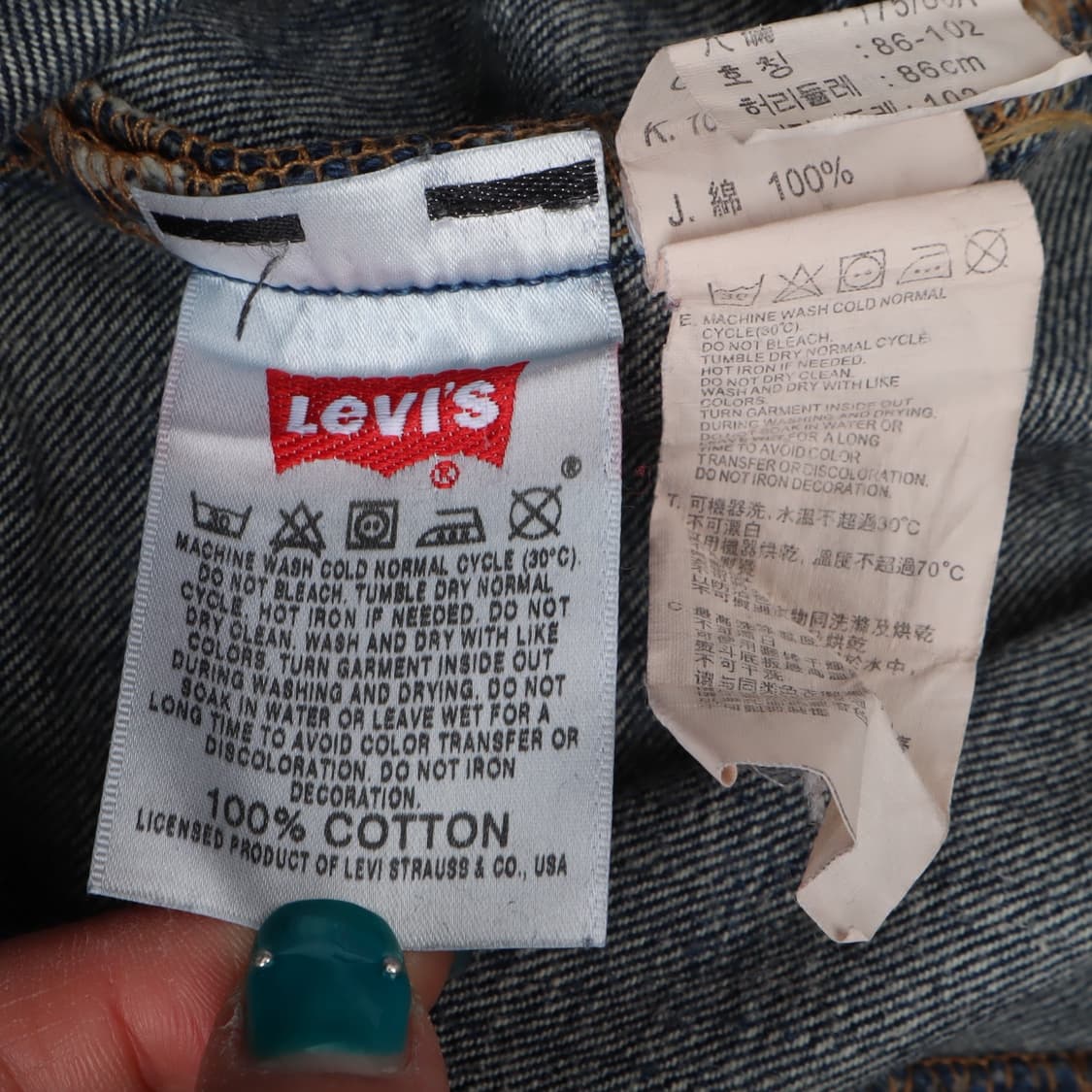 리바이스 501 스트레이트 레그 버튼플라이 워싱진 데님팬츠 상품이미지9