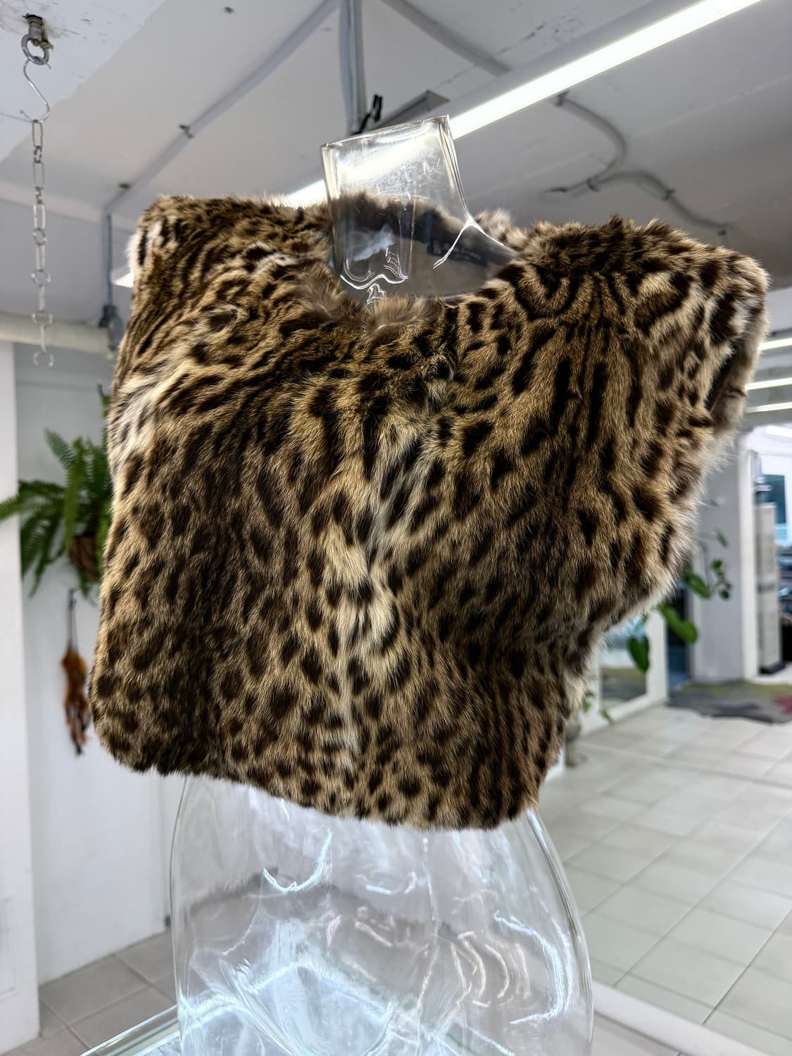 leopard fur crop top 상품이미지2