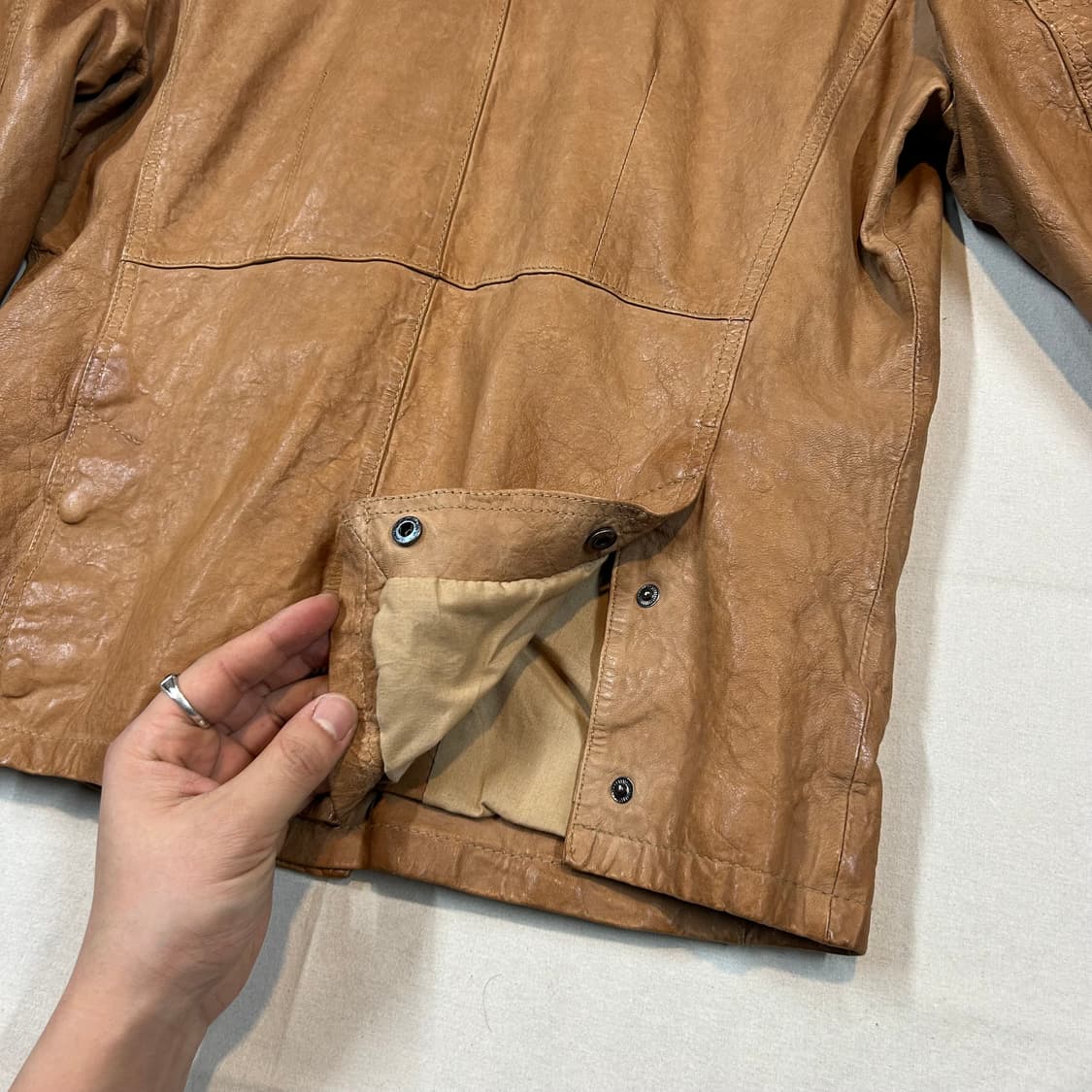 L) Lism 멀티 포켓 램스킨 레더 양가죽 자켓 상품이미지8