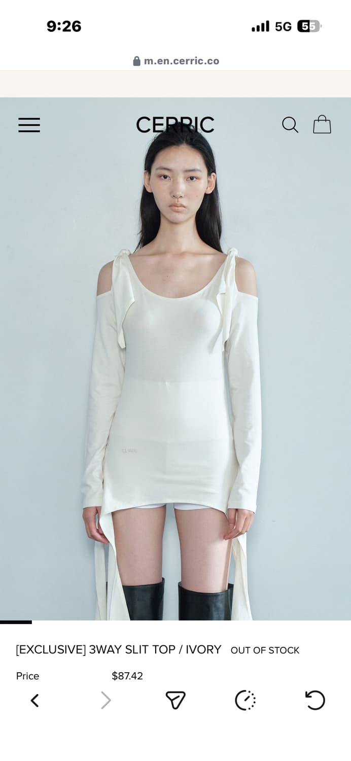 Cerric 3way slit top 아이보리 상품이미지4