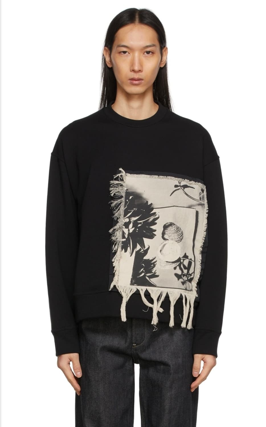 질샌더 그래픽 패치워크 프린지 맨투맨 상품이미지1