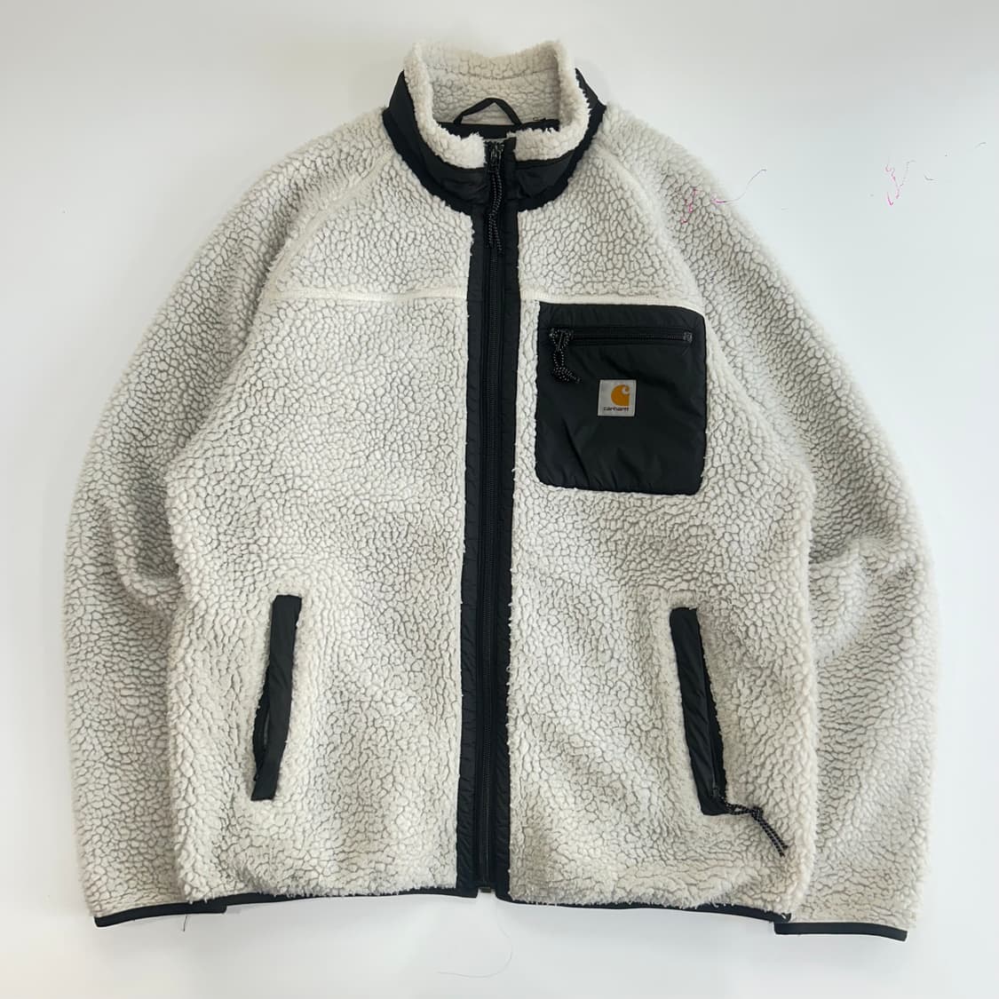 Carhartt 칼하트 블랙아이보리 배색 후리스 집업 상품이미지3