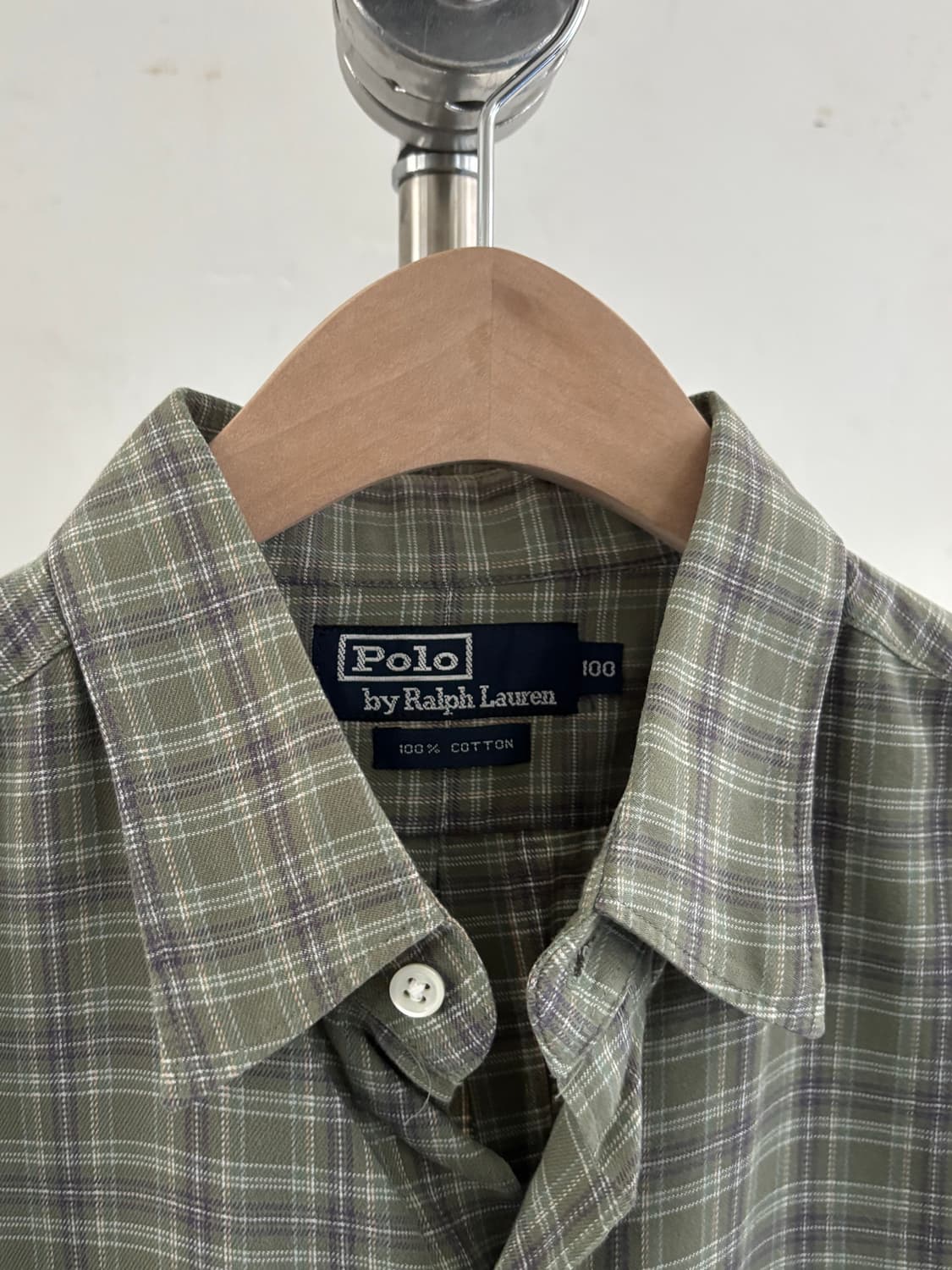 Polo 폴로 랄프로렌 그린퍼플 체크 코튼 셔츠 상품이미지3