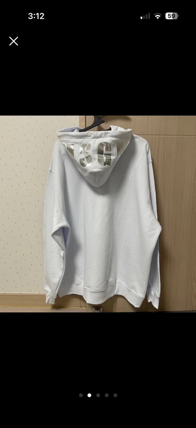 (새상품) MSGM 로고 후드티 화이트 상품이미지2