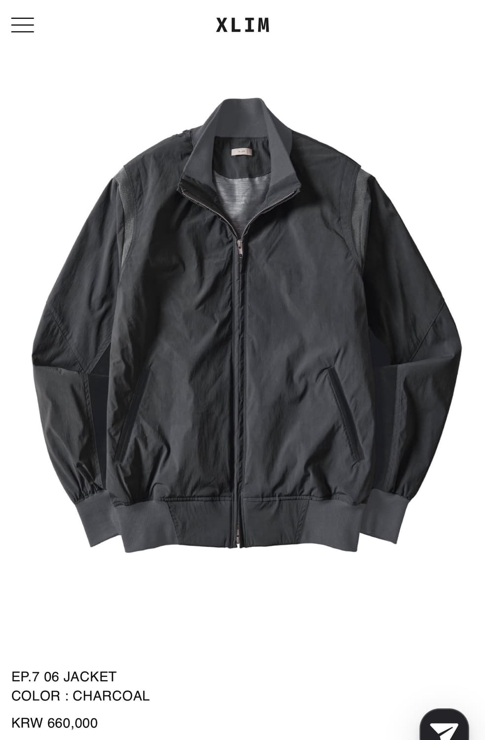XLIM EP.7 06 JACKET CHARCOAL 상품이미지1