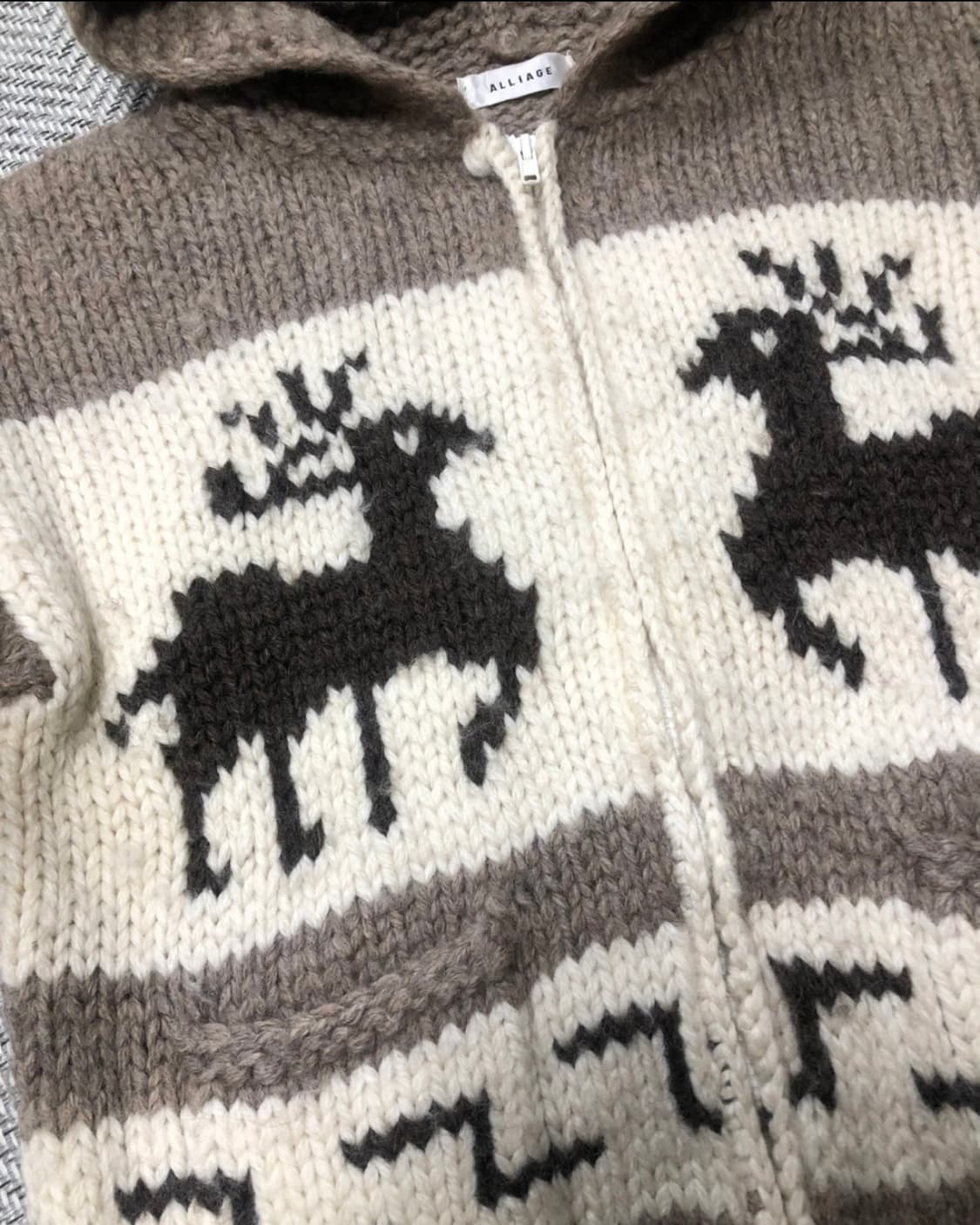 빈티지 밀크 브라운 코위찬 후드 자켓 상품이미지2