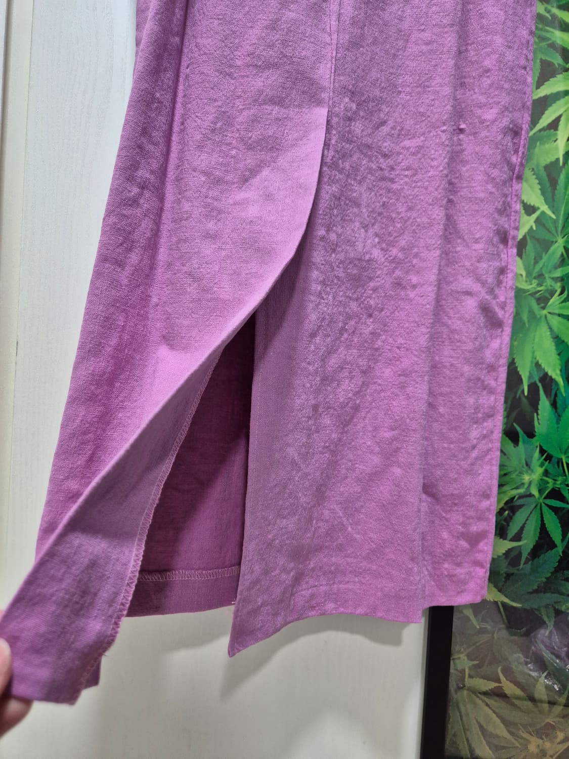 (타임세일) 라벤더 린넨 롱원피스 퍼프 반팔 상품이미지5