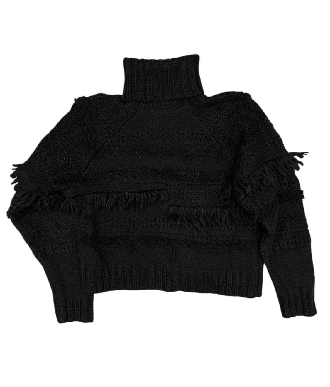 빈티지 그런지 블랙 디테일 터틀넥 스웨터 니트 상품이미지1