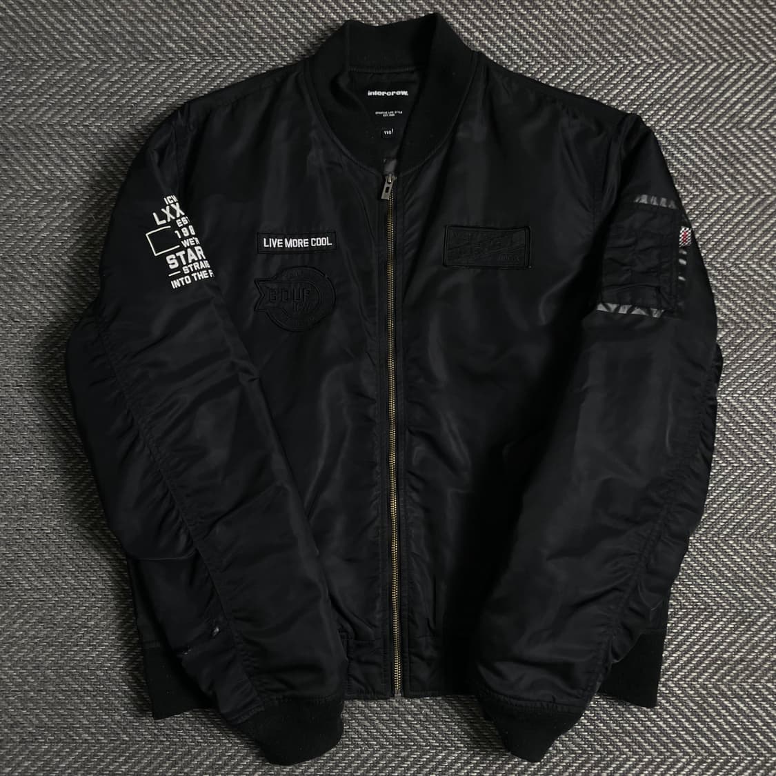 인터크루 패치워크 박시핏 MA-1 항공 점퍼 y 4936 상품이미지2