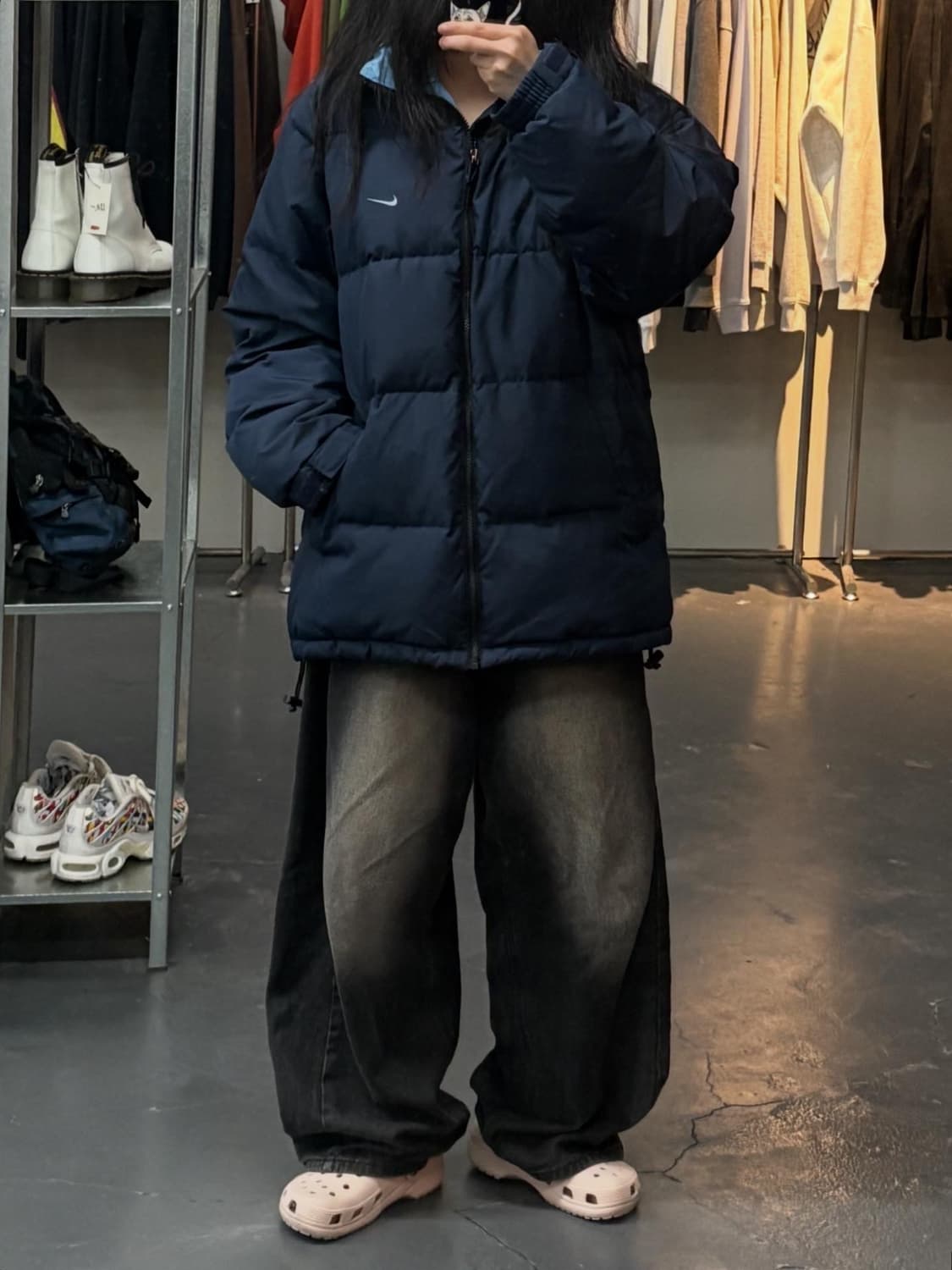 나이키 올드스쿨 덕다운 네이비 패딩 A2216 상품이미지1