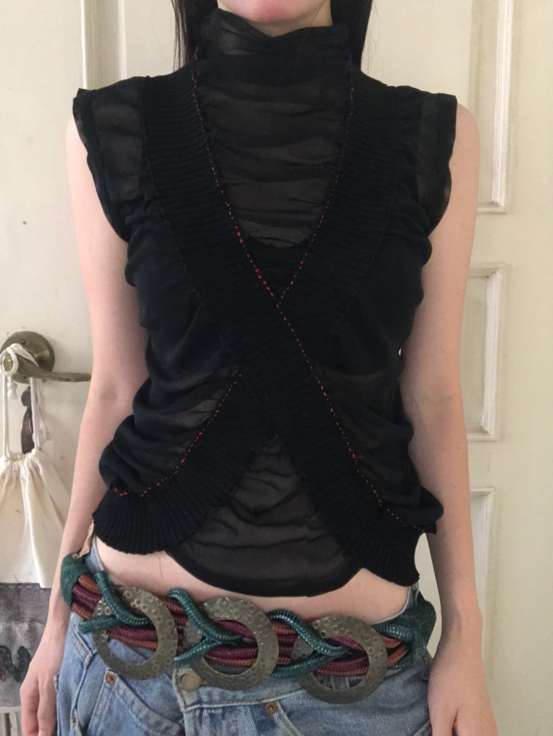 vintage mash sleeveless top 상품이미지4
