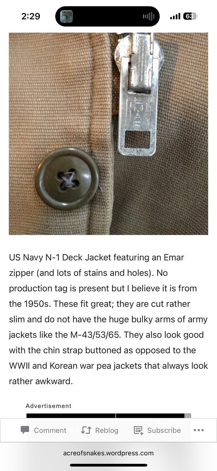 1950s USN N-1 덱자켓  상품이미지10