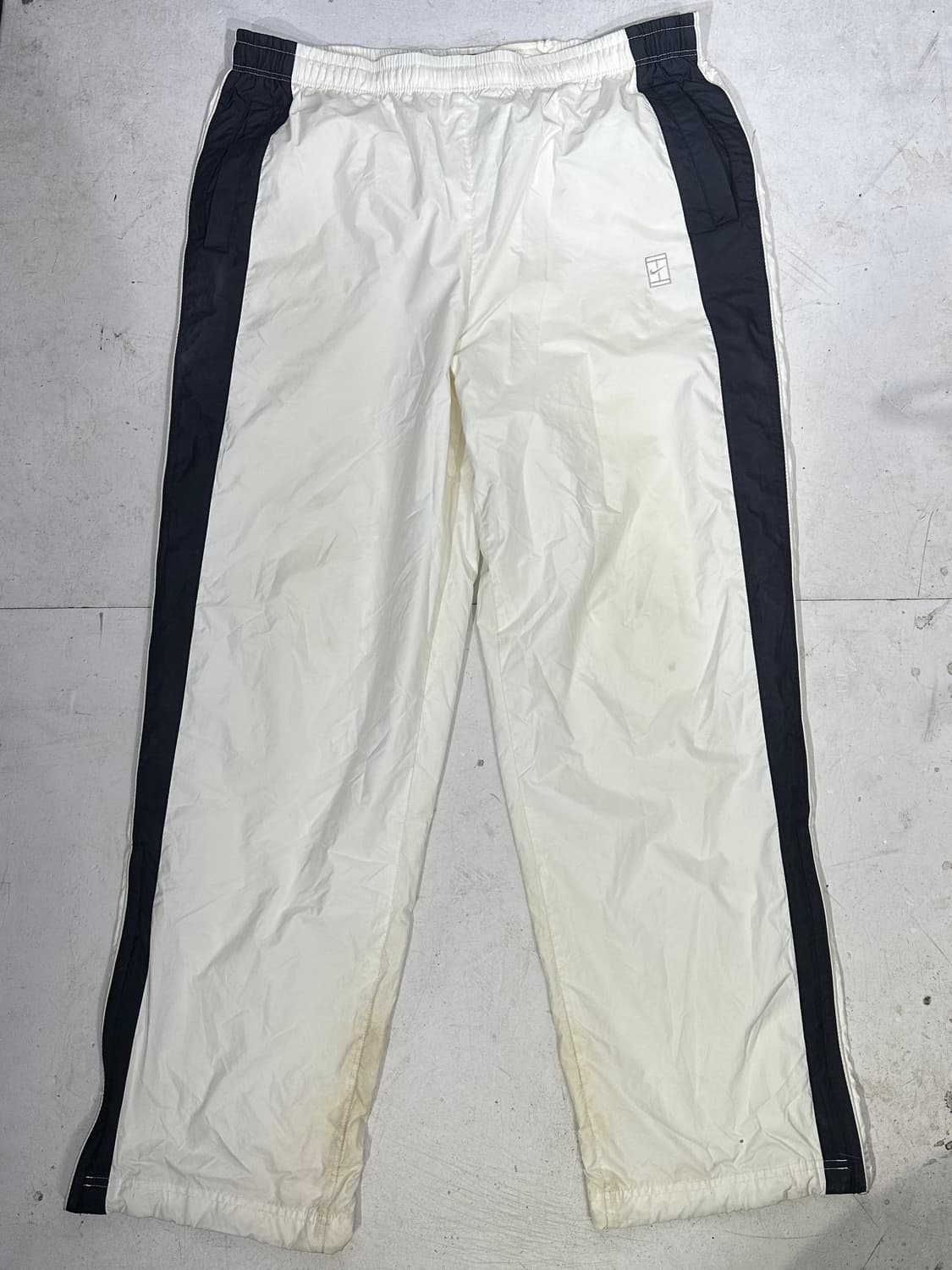 나이키 화이트 와이드 블랙 사이드 라인 트랙 팬츠 추리닝 바지 XL 상품이미지4
