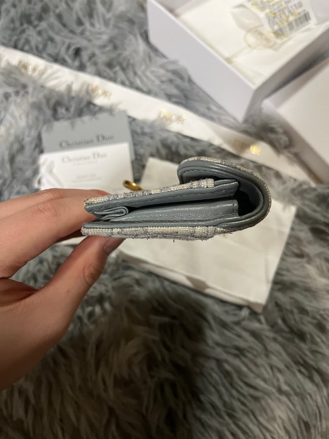 디올 새들 카드지갑 그레이 풀박스 상품이미지5